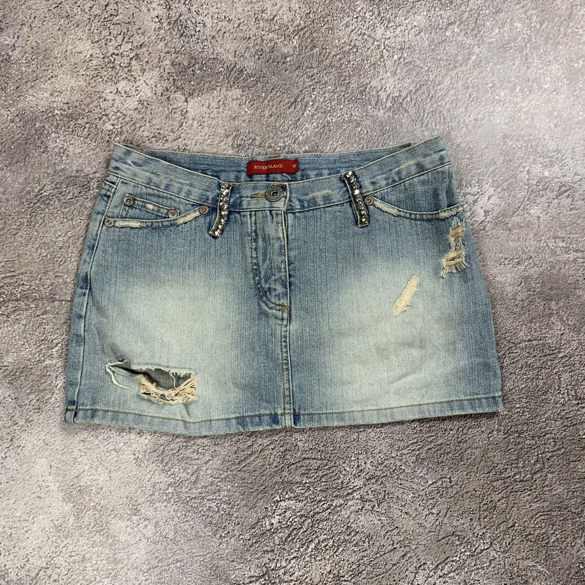 Vintage Y2K Vintage Distressed Mini Skirt Thrashed Streetwear 29 Size 29" - 1 Thumbnail