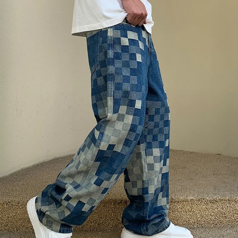 Jean × Vintage Mosaic Checkerboard Jeans Size US 33 - 3 Thumbnail