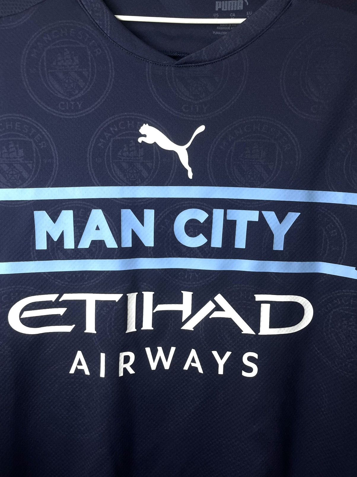 Puma Manchester City Etihad Airways Soccer Jersey T Shirt Size US M / EU 48-50 / 2 - 2 Thumbnail