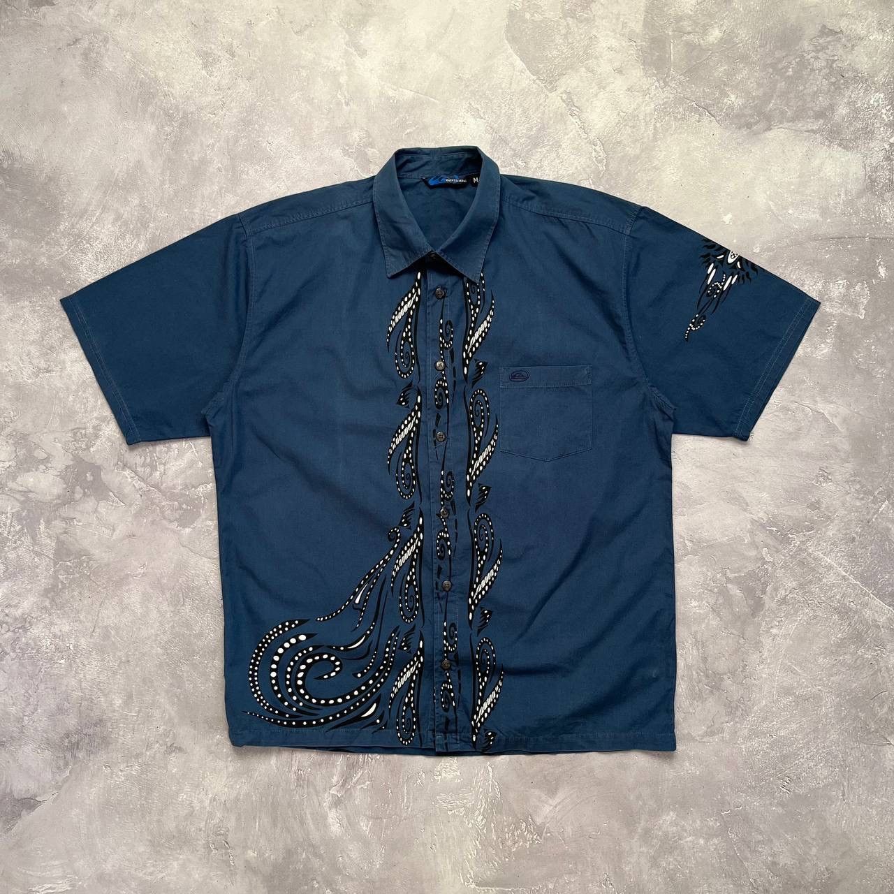 Quiksilver Quiksilver Blue Graphic Print Button-Up Shirt Short Sleeve Size US M / EU 48-50 / 2 - 2 Thumbnail