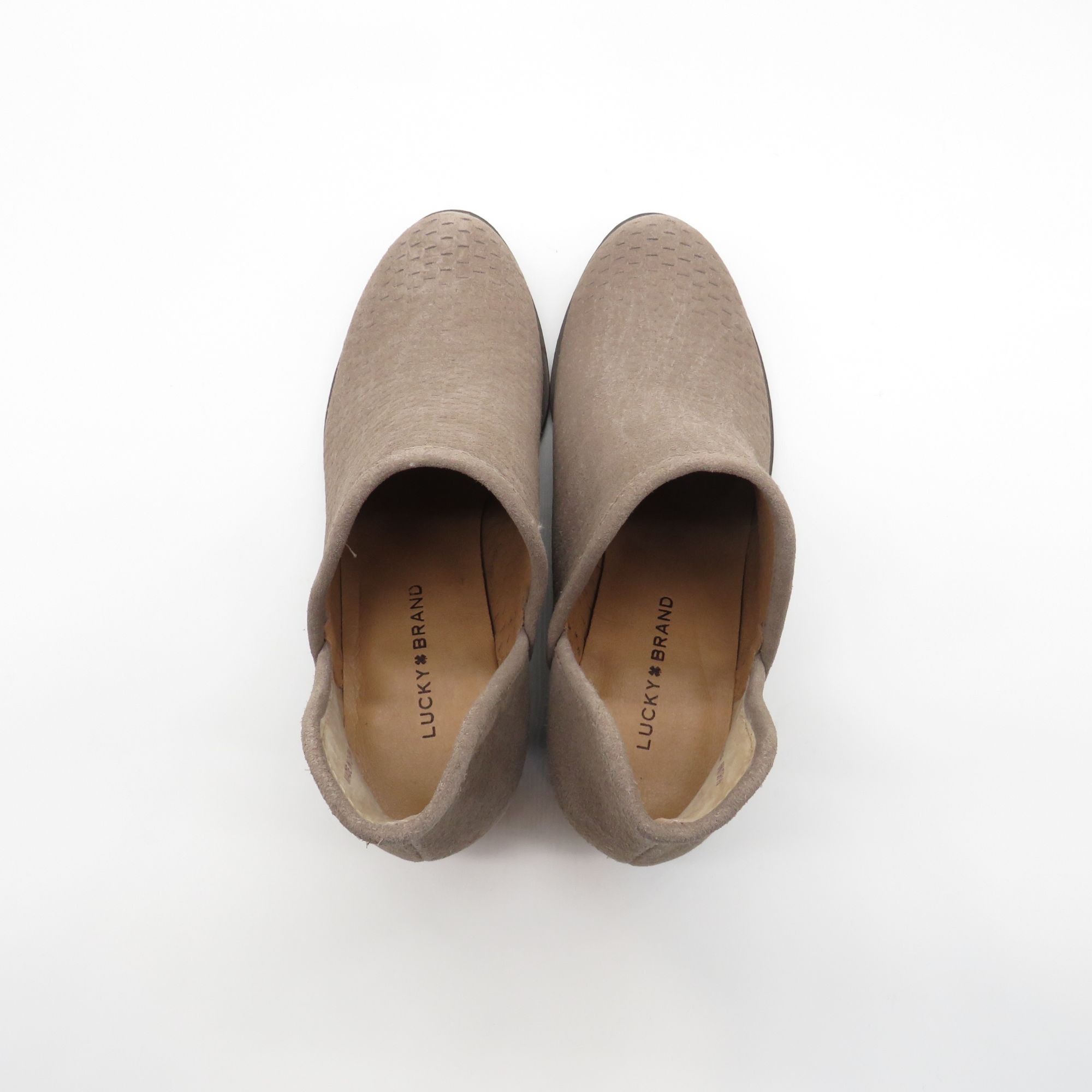 Lucky Brand Lucky Brand Taupe Perforated Suede Ankle Booties Womens Shoe Size US 6 / IT 36 - 4 Thumbnail