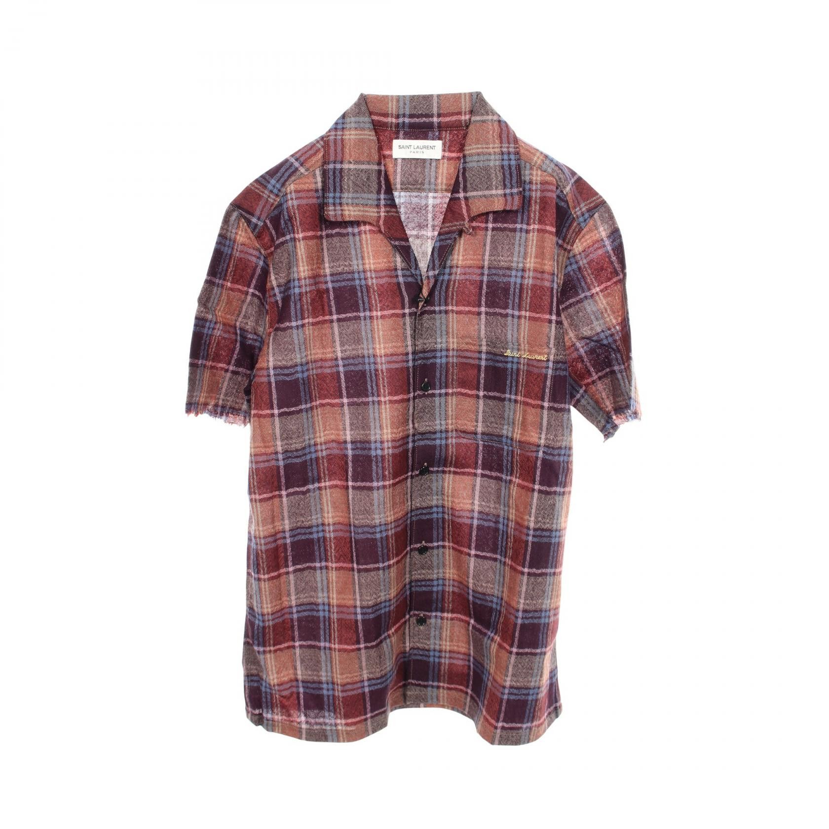 Yves Saint Laurent Yves Saint Laurent Saint Laurent Paris check wool short sleeve top Textile Tops 637169 DUTY FREE for USA Size ONE SIZE - 1 Thumbnail