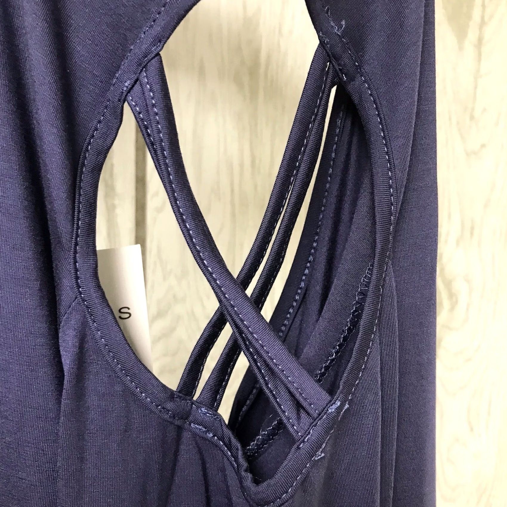 Vintage ADREAMLY Women Navy Blue Scoop Neckline Cold Shoulder Long Sleeve Top Blouse S Size S / US 4 / IT 40 - 3 Thumbnail