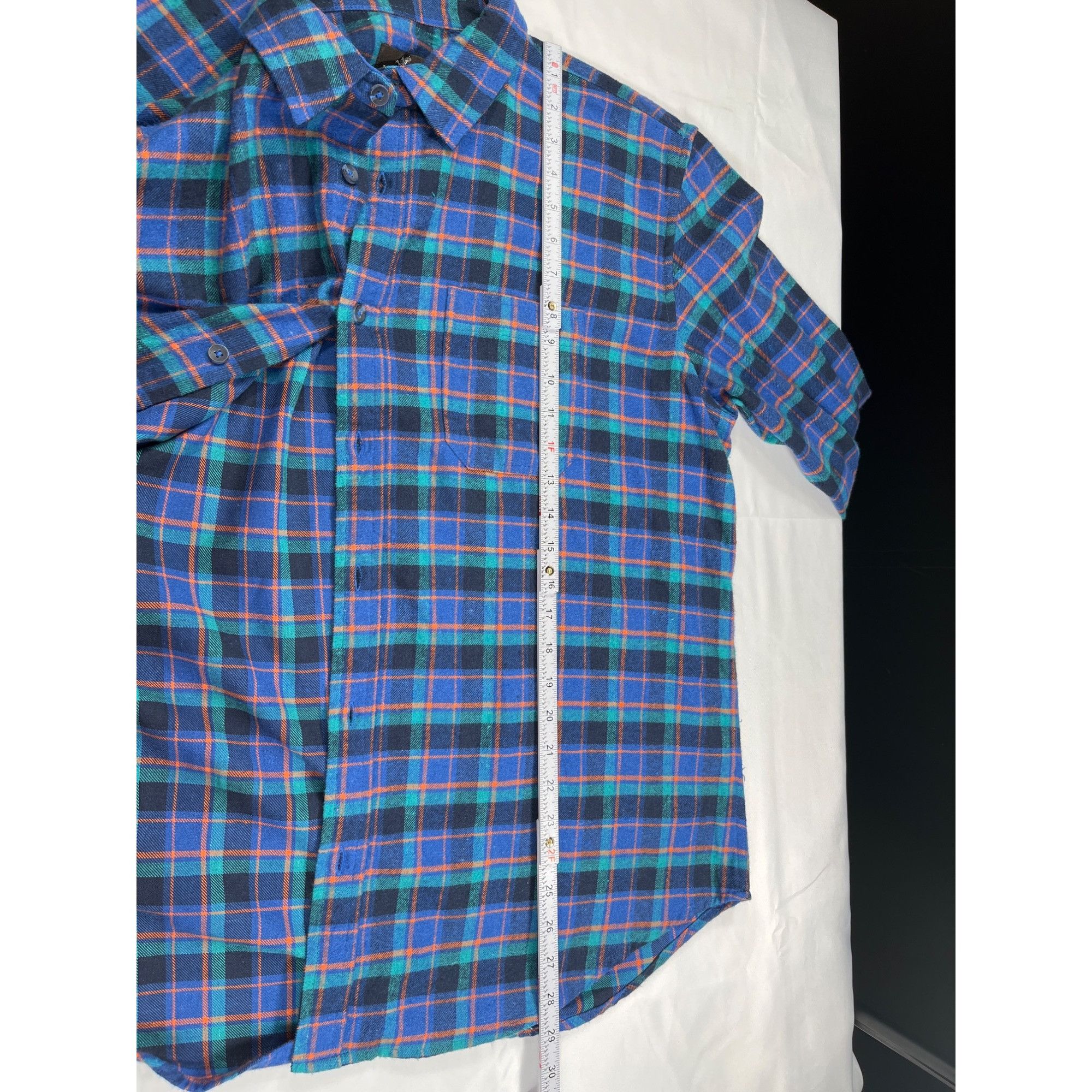 Designer Knox And Lane SKU 7584 Mens Flannel Plaid Shirt Blue and Gre Size US L / EU 52-54 / 3 - 5 Thumbnail