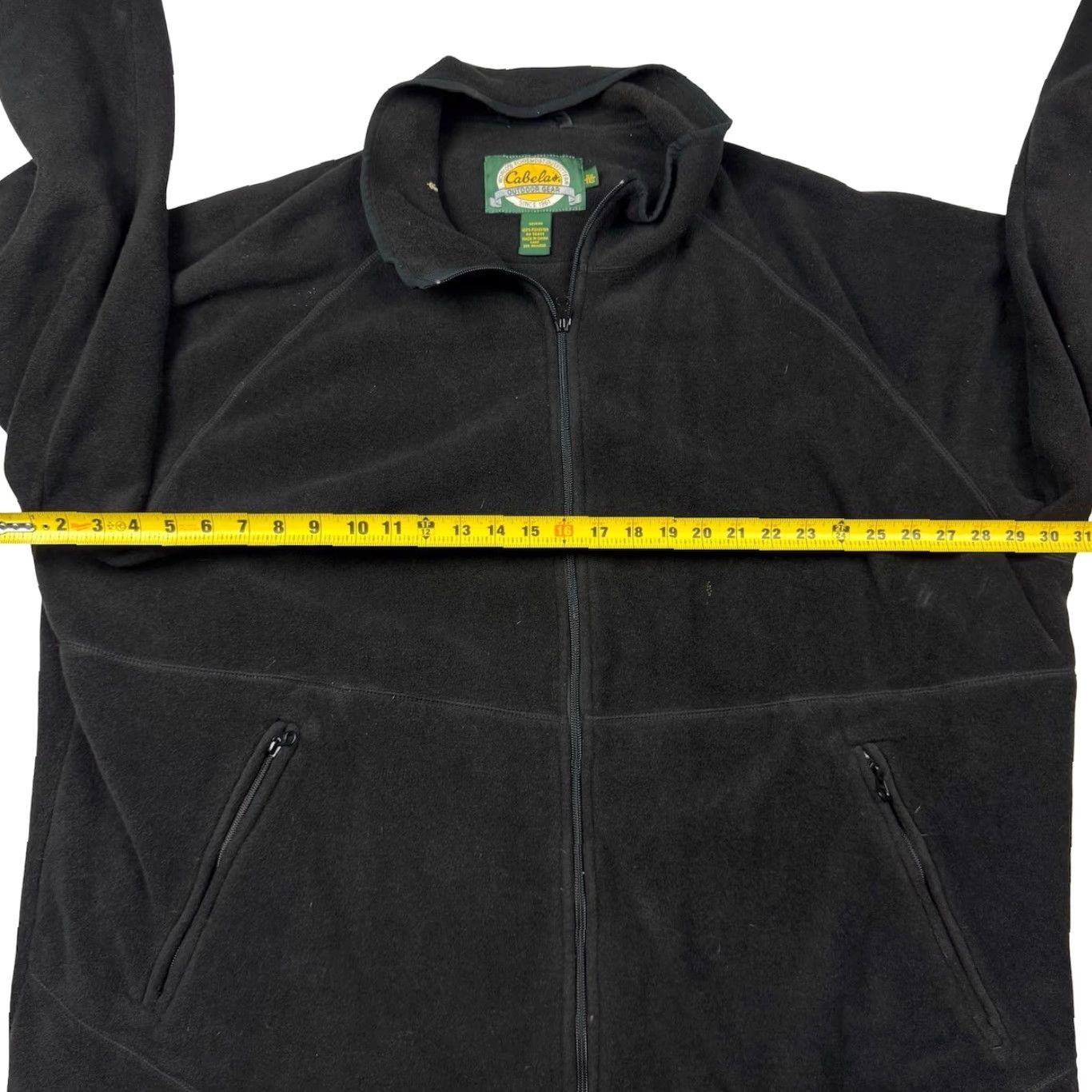 Vintage Cabela's Men's Polyester L/S Fleece Sweatshirt/Jacket Black 3XL Zip Full Zip Pockets Shirt Mens Size US XXL / EU 58 / 5 - 4 Thumbnail