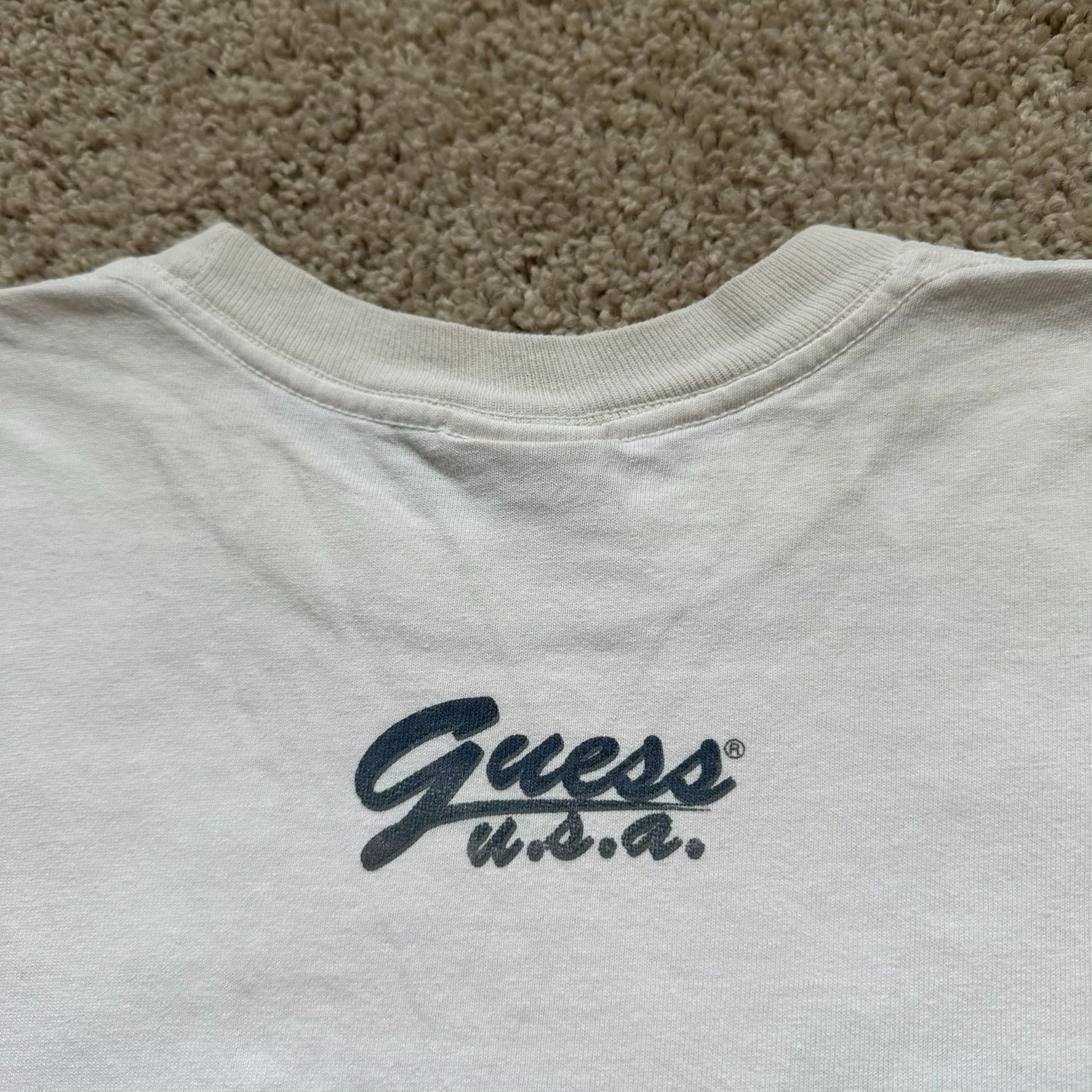 Guess Vintage 90s Guess USA Logo T-Shirt White Script Spell Out Size US M / EU 48-50 / 2 - 7 Thumbnail