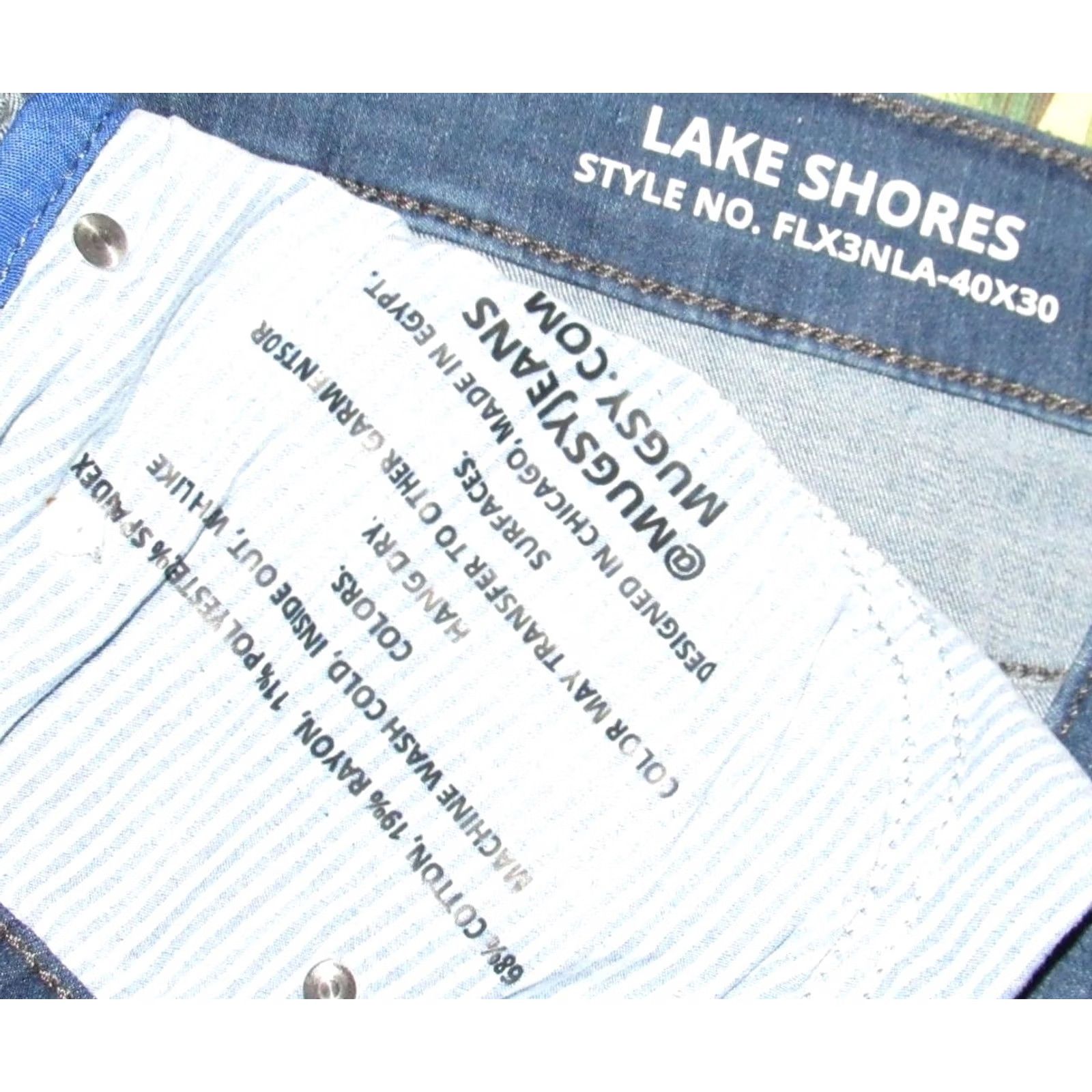 Denime MUGSY Lake Shores Denim Jeans 40 x 30 Denim Jeans Men 40 Inseam 30 Blue Straight 40x30 Mens Size US 40 / EU 56 - 5 Thumbnail