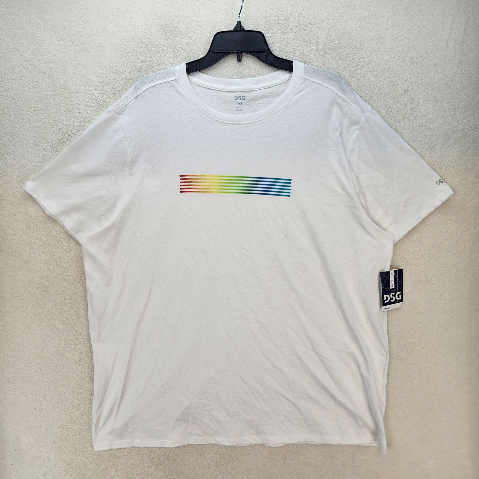Other DSG MEN'S 2XL PURE WHITE SHORT SLEEVE TEE NWT PRIDE RAINBOW Size US XXL / EU 58 / 5 - 1 Thumbnail