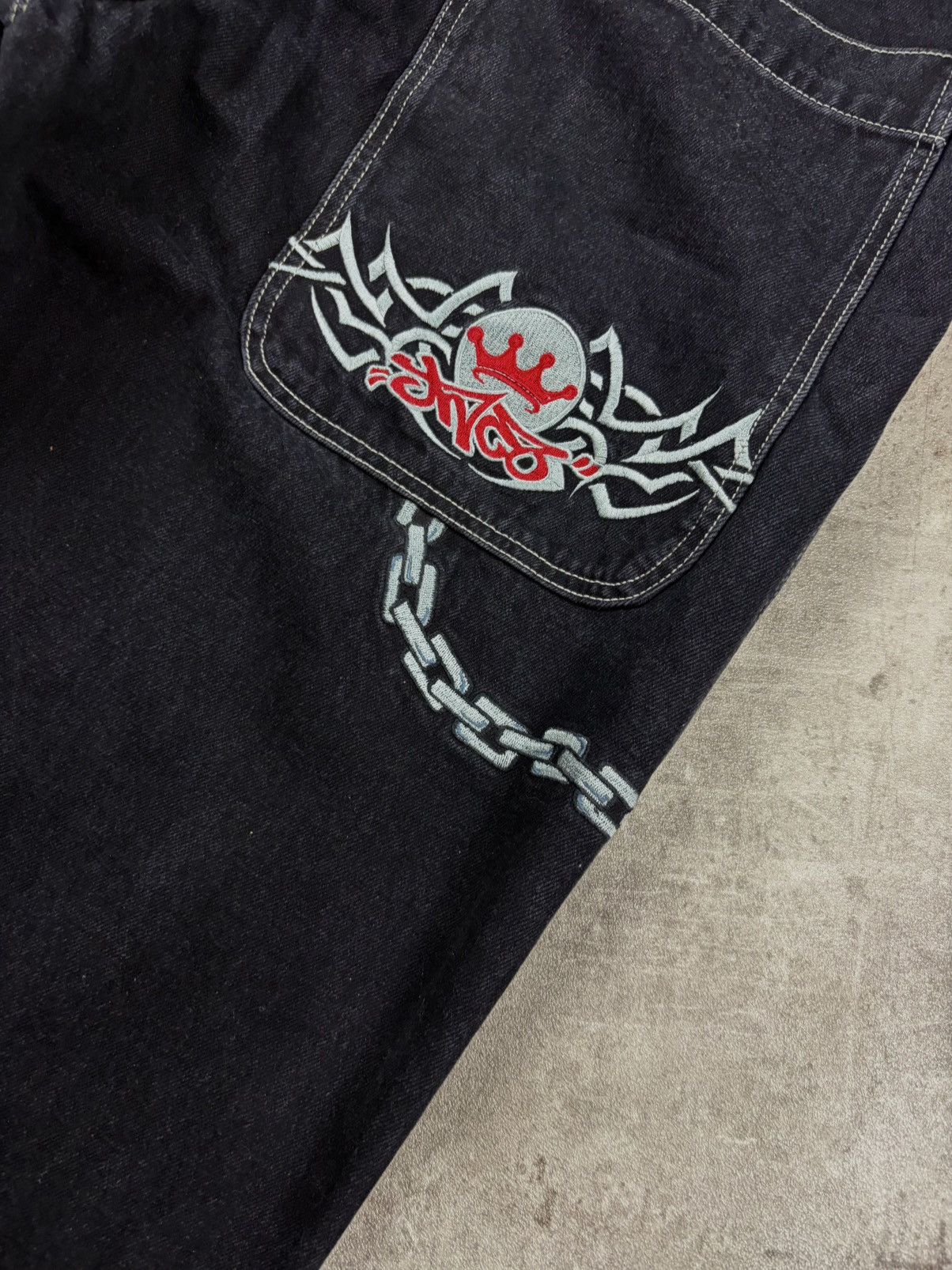 JNCO Vintage JNCO Chain Tribal Jeans 34x32 Grail Y2K Baggy Jeans Size US 34 / EU 50 - 5 Thumbnail