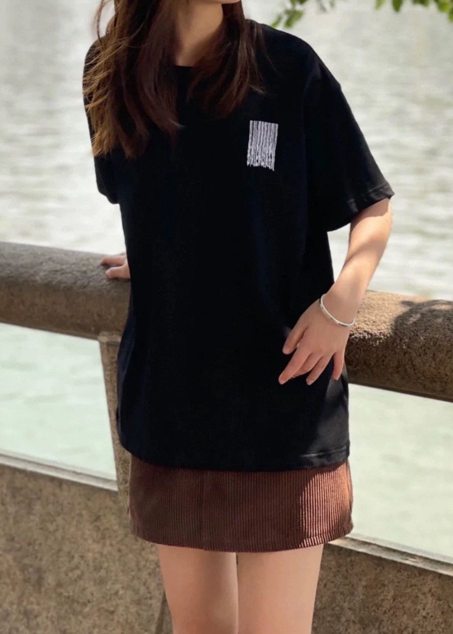 Balenciaga Balenciaga logo waterfall letter print round neck black co Size S / US 4 / IT 40 - 8 Thumbnail