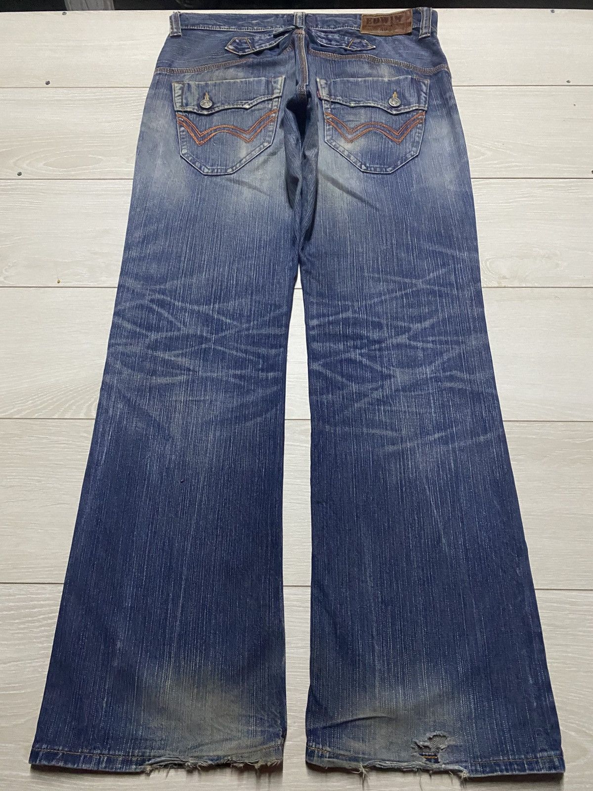 Junya Watanabe Vintage Edwin XV Buckle Back Wide Leg Baggy Bootcut Jeans Size US 36 / EU 52 - 1 Thumbnail