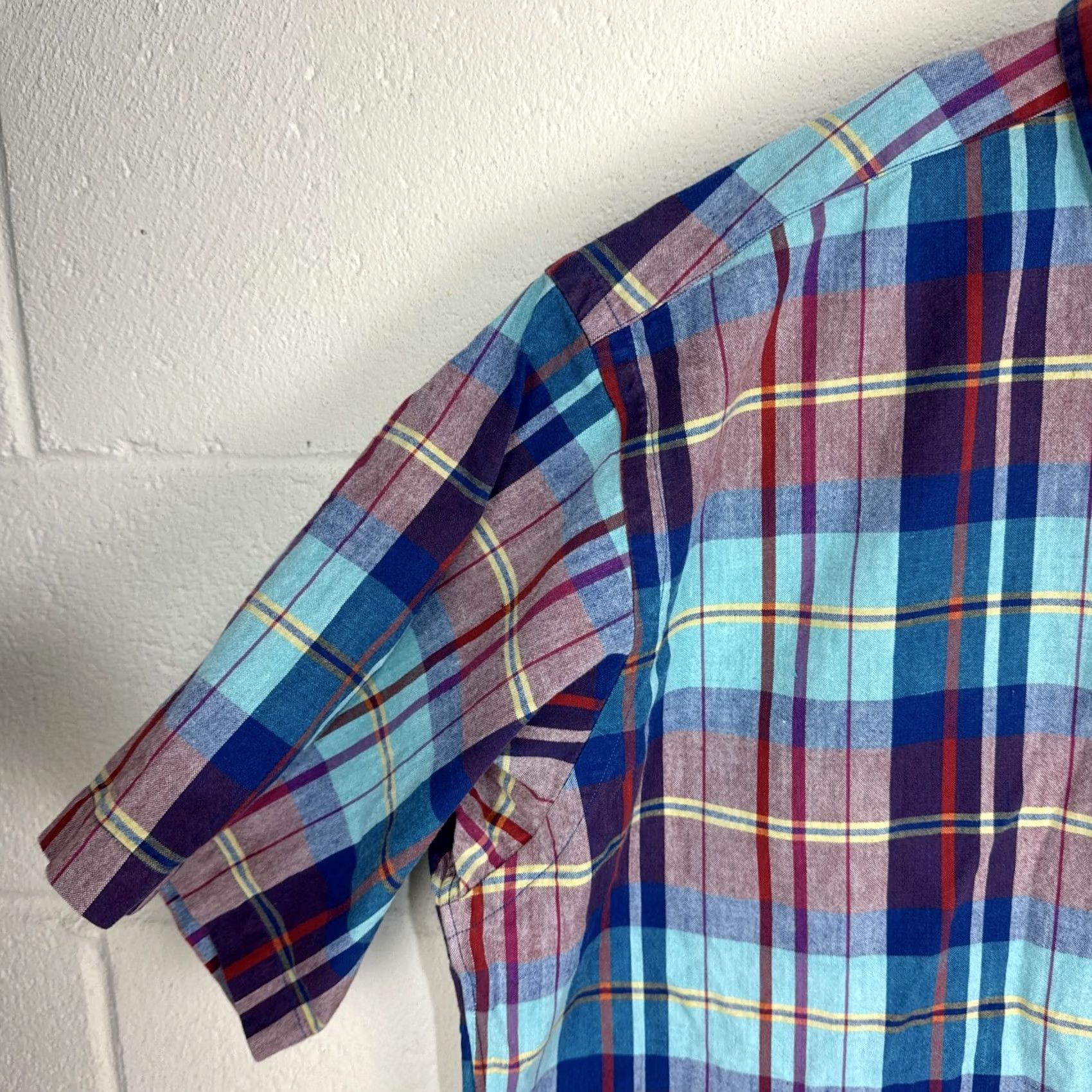 Ralph Lauren Ralph Lauren Shirt Mens L BLAIRE SHORT SLEEVE BUTTON DOWN MADRAS PLAID COTTON Size US L / EU 52-54 / 3 - 5 Thumbnail
