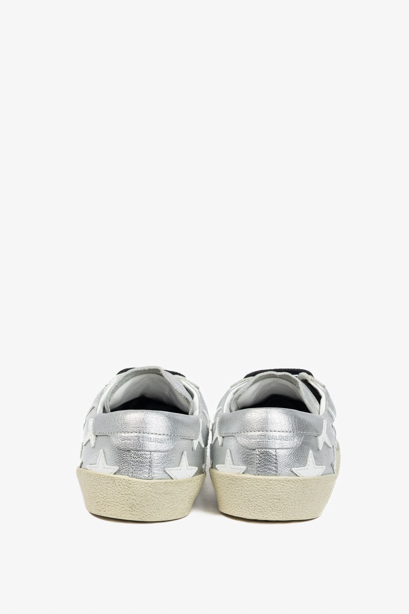 Saint Laurent Paris Saint Laurent Court Classic Star Metallic Low-Top Sneakers Size US 6.5 / EU 39-40 - 3 Thumbnail
