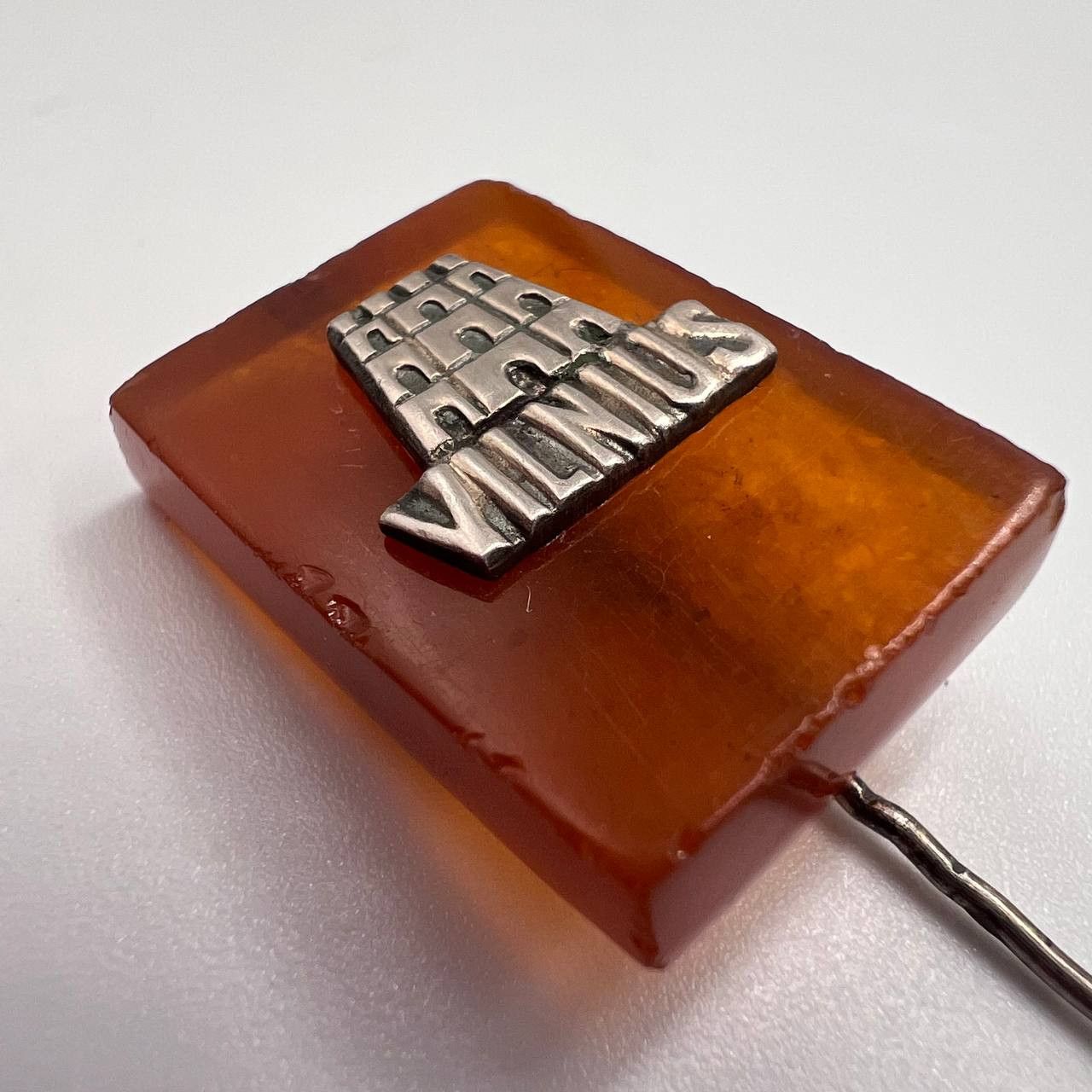 Vintage Vintage USSR Baltic Amber Hat Pin Vilnius Lithuania Brooch Size ONE SIZE - 8 Thumbnail