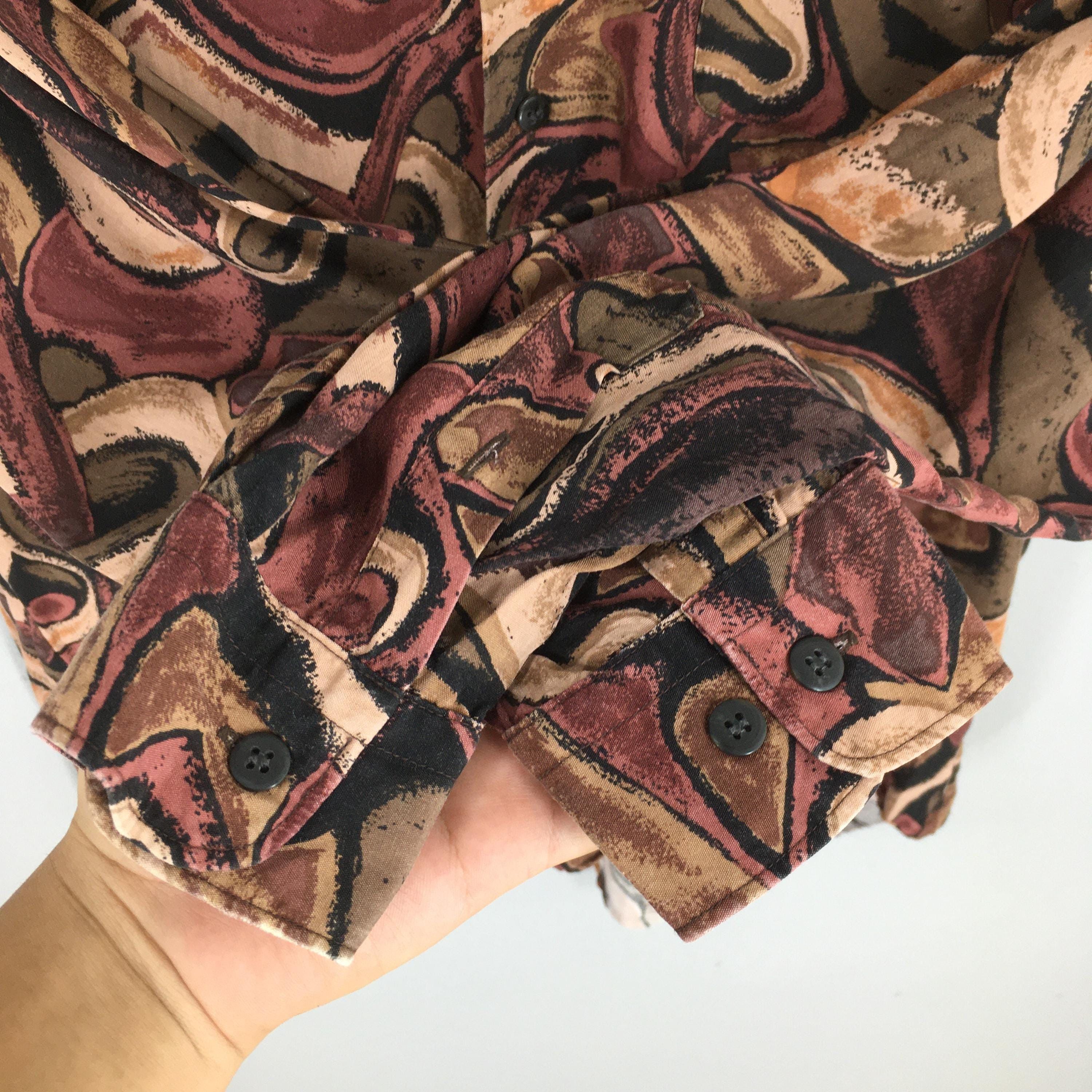Other Vintage Alberto Zanre Psychedelic Pattern Silk Shirt Large Size US L / EU 52-54 / 3 - 4 Thumbnail