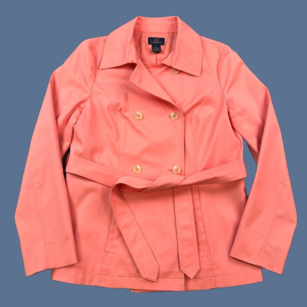 Brooks Brothers Brooks Brothers 346 Jacket Women’s 6 Coral Double Breasted Stretch Trench Coat Casual Workwear Travel Shirt Coat Mens Womens Boys Girls Size M / US 6-8 / IT 42-44 - 1 Thumbnail