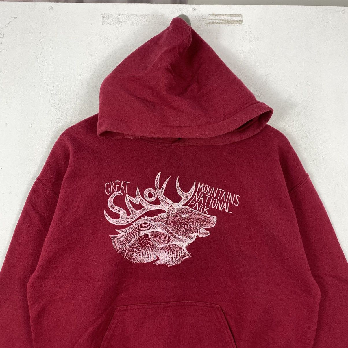 Vintage Meridian Line Great Smoky Mountains Hoodie Maroon Size M Size US M / EU 48-50 / 2 - 3 Thumbnail