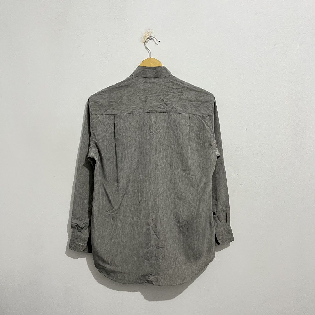 Japanese Brand × Kansai Yamamoto Kansai Yamamoto Vintage Long-Sleeve Shirt - Gray Textured Size US M / EU 48-50 / 2 - 9 Thumbnail