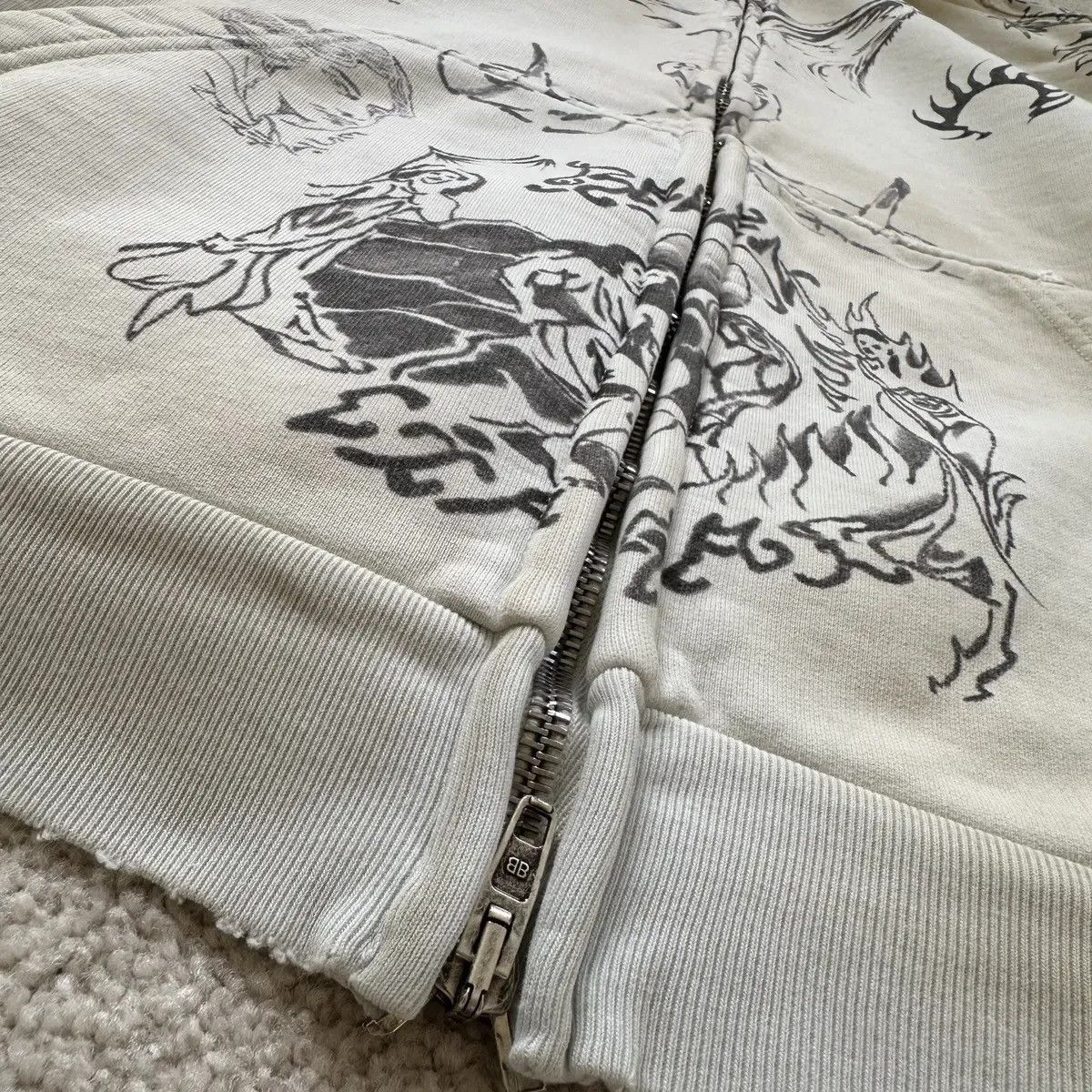 Balenciaga SS24 TATTOO ZIPUP HOODIE Size US M / EU 48-50 / 2 - 7 Thumbnail