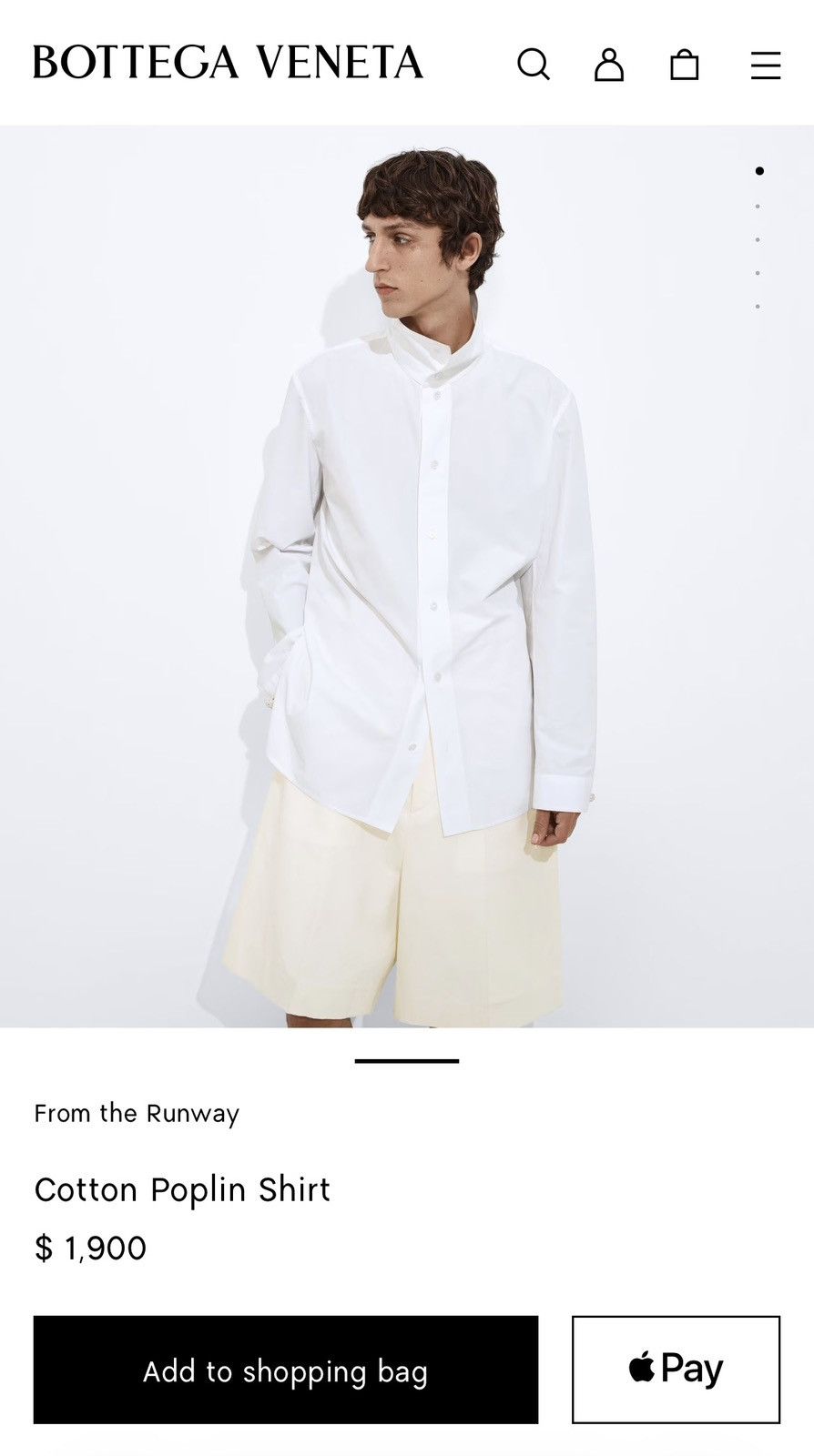 Bottega Veneta RUNWAY SS26 Bottega Veneta High Neck Poplin Shirt Size US S / EU 44-46 / 1 - 15 Thumbnail