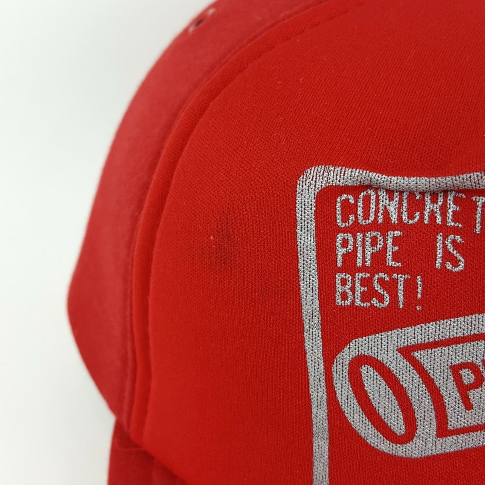 Vintage VINTAGE San Sun 80s Permatile Concrete Pipe Trucker Hat Foam Snapback Adjustable Retro Cap Hat Mens Red Size ONE SIZE - 5 Thumbnail