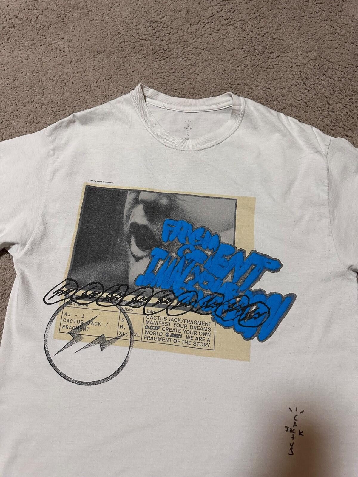 Travis Scott Travis Scott Shirt Small White Manifest Rap Fragment Collab Size US S / EU 44-46 / 1 - 3 Thumbnail