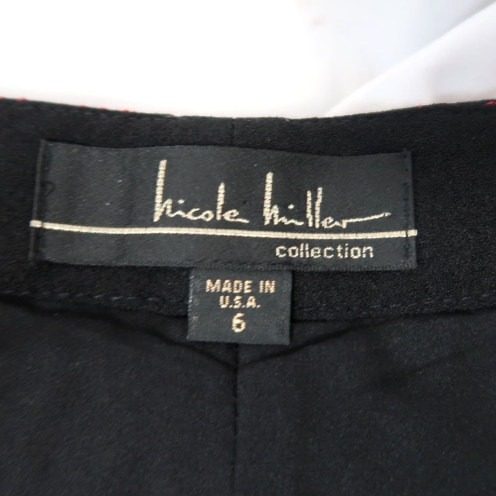 Nicole Miller VINTAGE Nicole Miller Pants 90s Black Gold Red Embroidered Slim Straight 6 Women Size 28" / US 6 / IT 42 - 4 Thumbnail