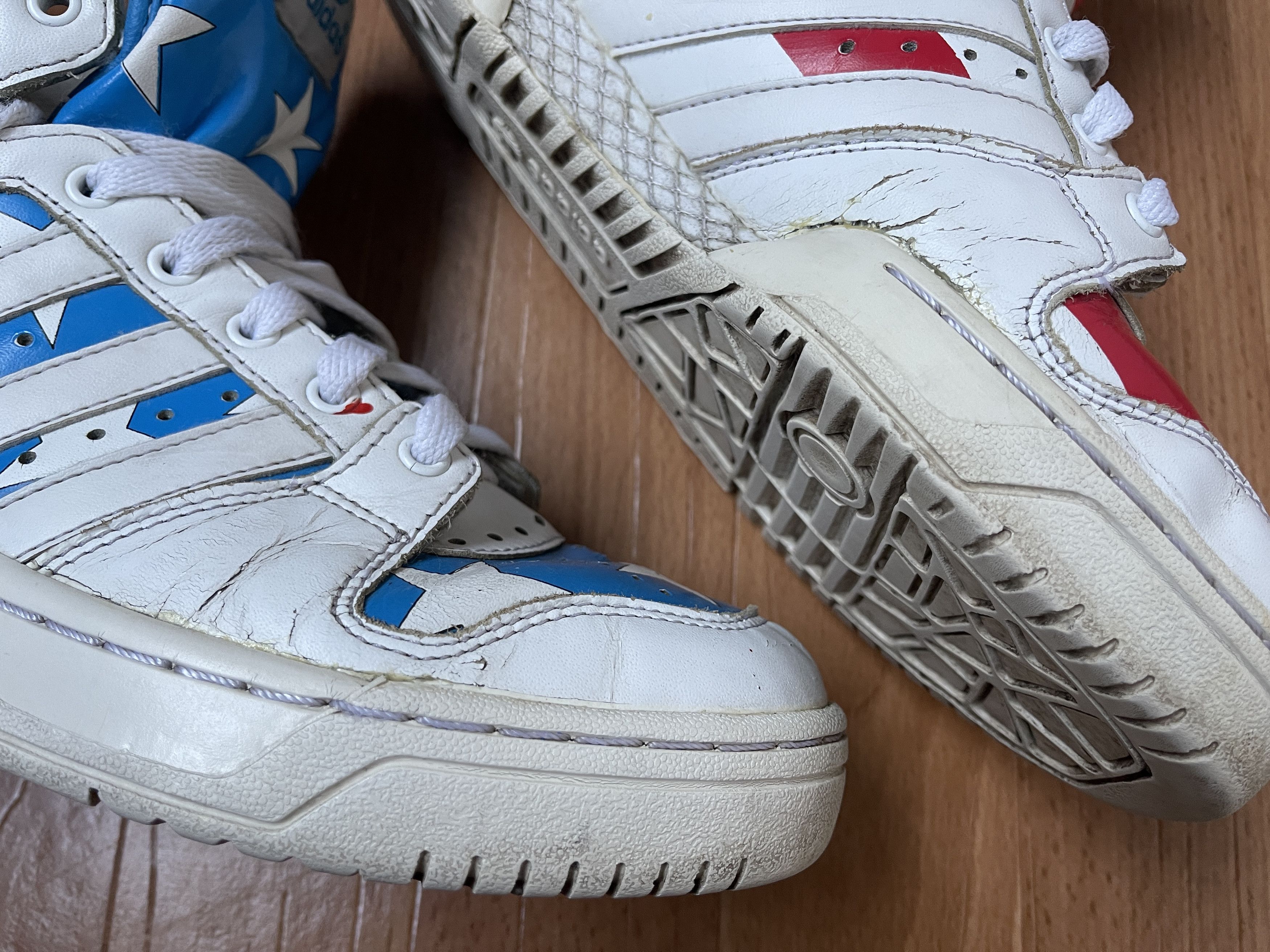 Adidas × Jeremy Scott Adidas Jeremy Scott Wings 2.0 FLAG Stars and Stripes V24619 Size US 7.5 / EU 40-41 - 17 Thumbnail