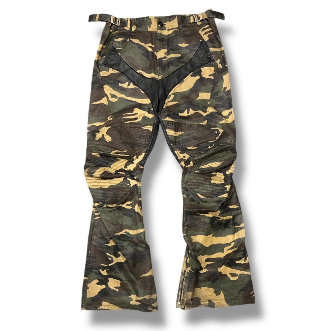 パンツ Project GR Coated Biker Flare Pants Camo COATED BIKER ARMOURED FLARE PANTS - CAMO : PROJECT G/R