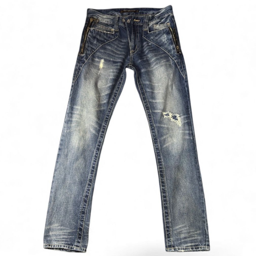 Affliction 🔥🇯🇵 Japanese Y2k PPFM Style Heritage Stone Side Zippee Denim Size US 34 / EU 50 - 2 Thumbnail