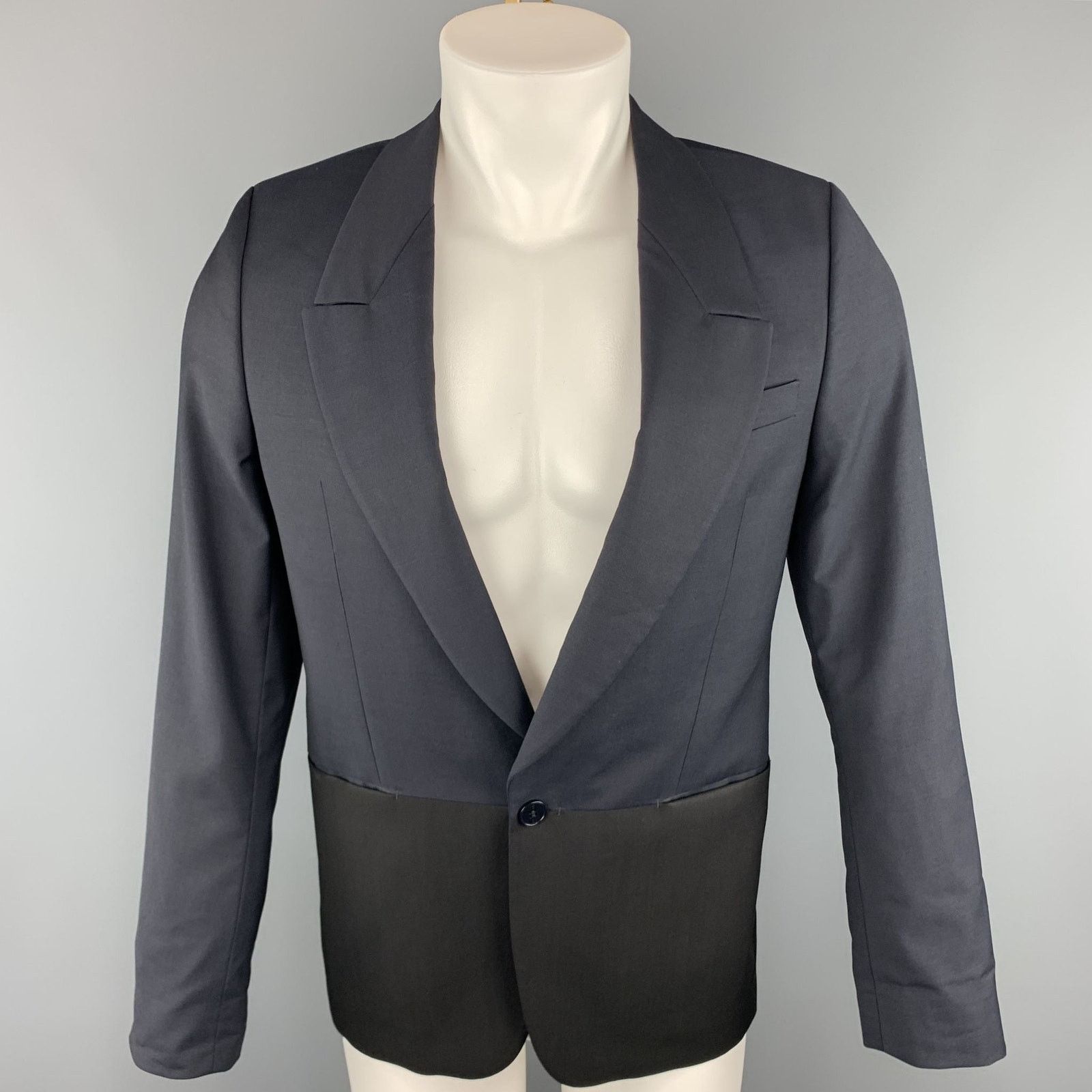 Paul Smith PS by PAUL SMITH 36 Two Toned Navy & Black Wool Sport Coat Size 36R - 1 Thumbnail