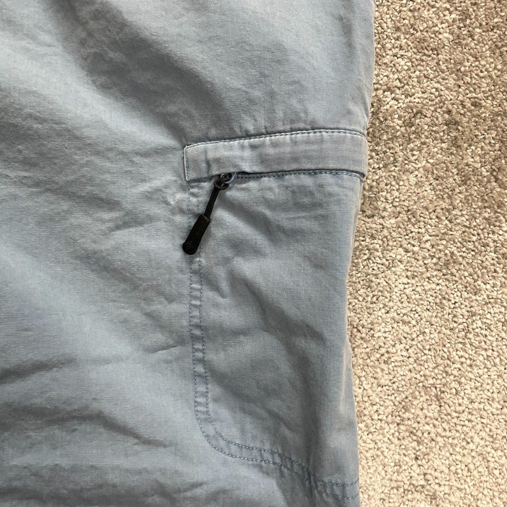 Vintage Columbia Cargo Shorts Men's 32 Solid Blue Flat Front Pockets Cotton Casual Sport - Regular Fit, Zip, 10" Inseam Size US 32 / EU 48 - 5 Thumbnail
