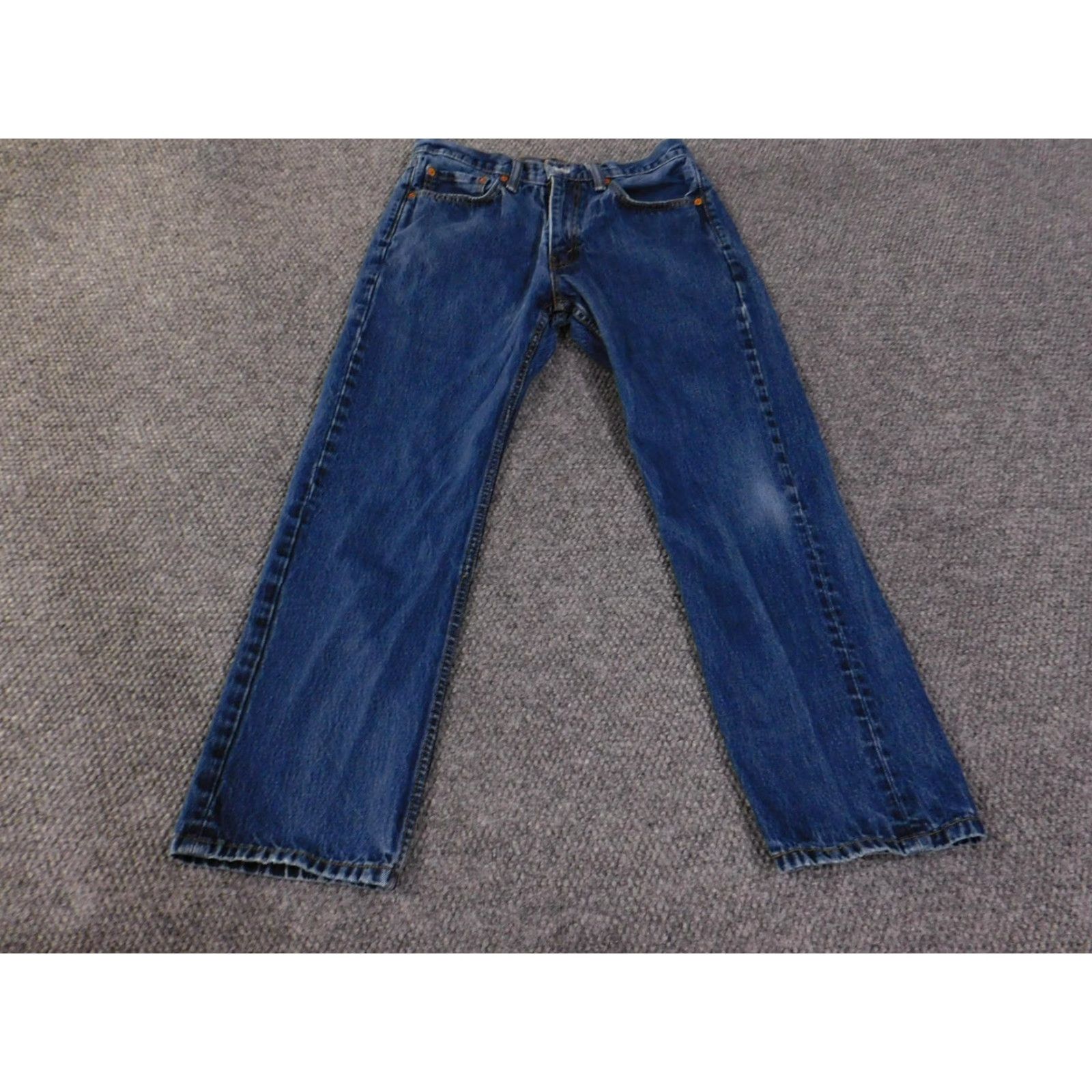 Levi's Levi's 505 Jeans Mens 33x30 Blue Denim Regular Fit Straight Leg Zip Fly Classic Size US 33 - 2 Thumbnail