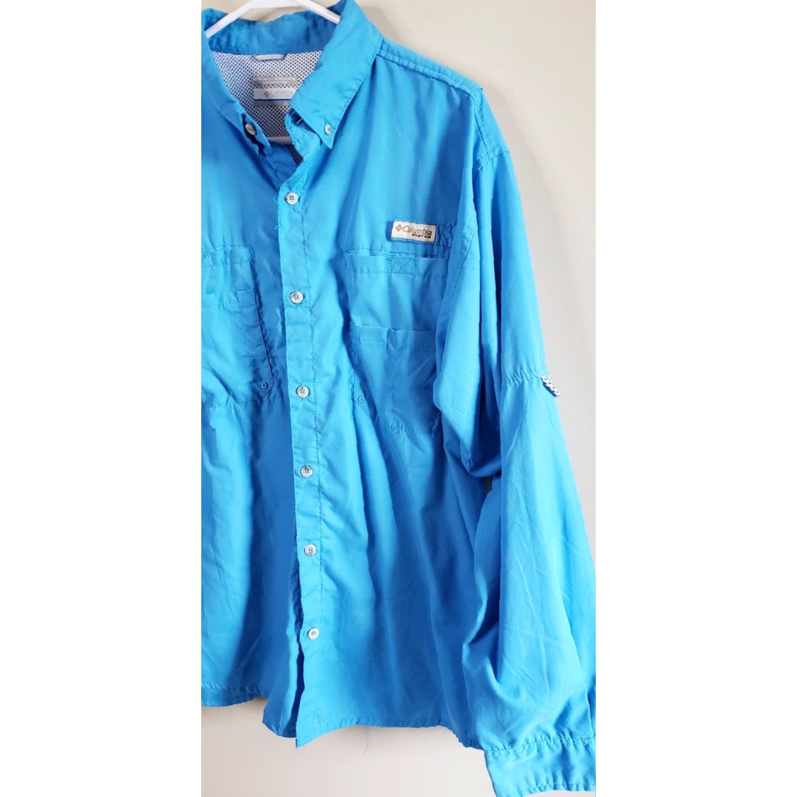 Vintage Columbia PFG Omni Shade Long Sleeve Button-Down Shirt XL Mens Blue Fish Pattern Shirt Size US XL / EU 56 / 4 - 3 Thumbnail