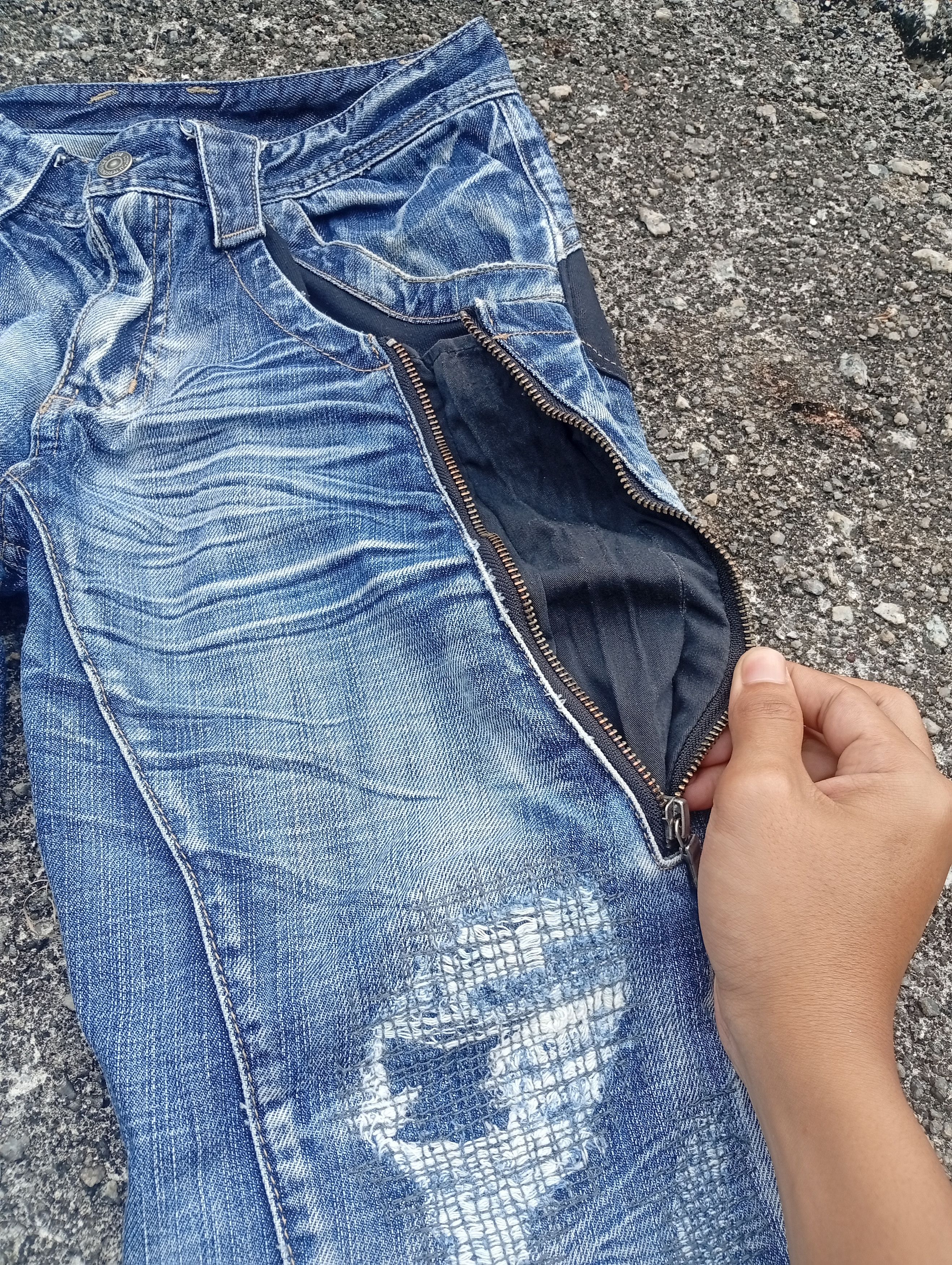 PPFM Japanese brand x PPFM moto biker distressed denim jeans Size US 29 - 7 Thumbnail