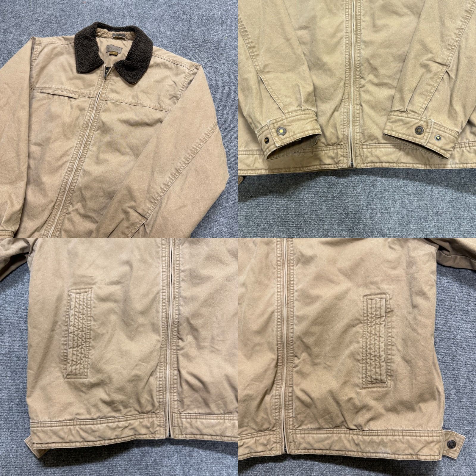 Vintage VINTAGE St. John's Bay Jacket Worker L Beige Tan Fullzip Cotton Blend Overcoat Men Mens Beige Tan L Jacket Size US L / EU 52-54 / 3 - 8 Thumbnail