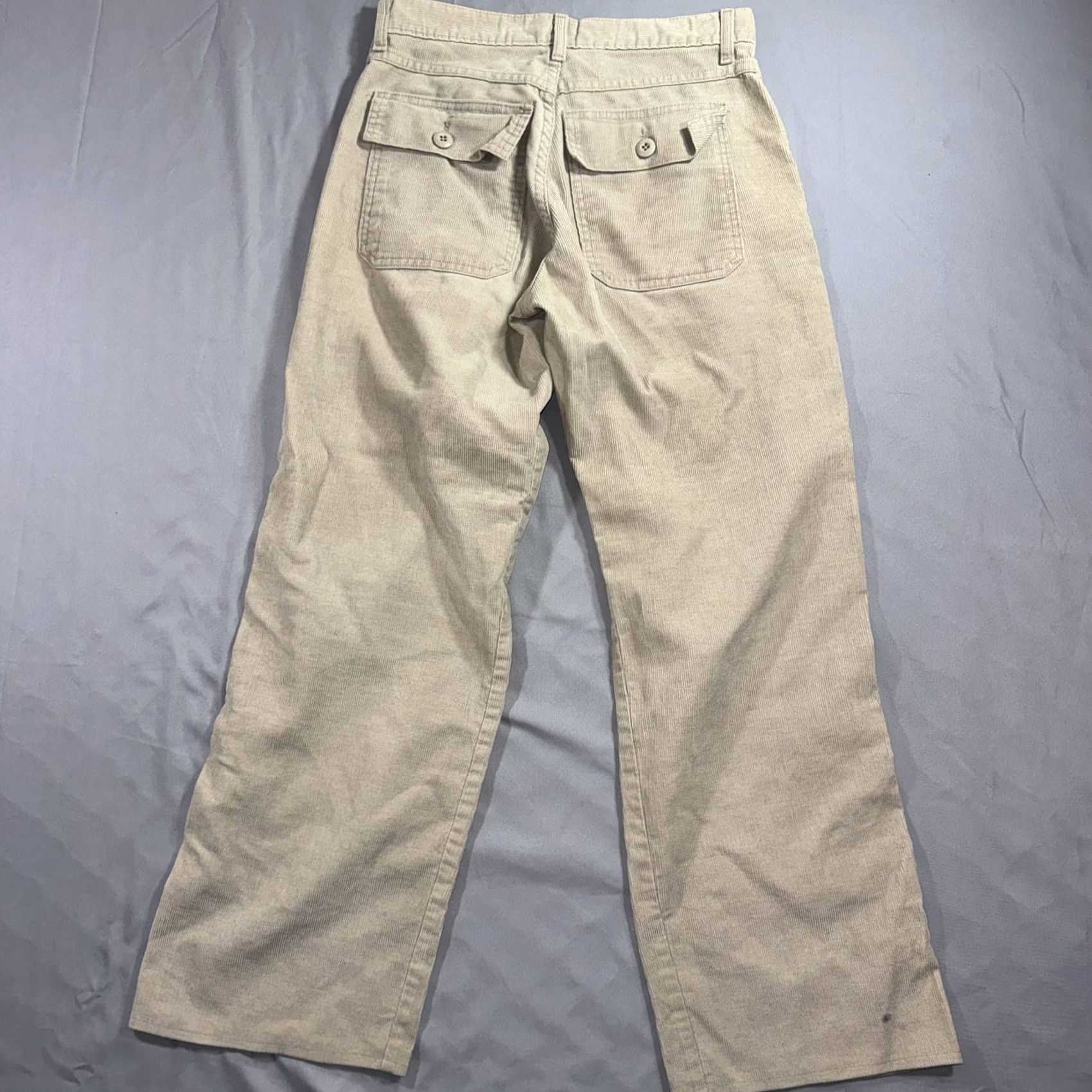 Abercrombie & Fitch VINTAGE Abercrombie & Fitch Pants Womens 2 Beige Corduroy Utility Made USA 90s Size 26" / US 2 / IT 38 - 2 Thumbnail
