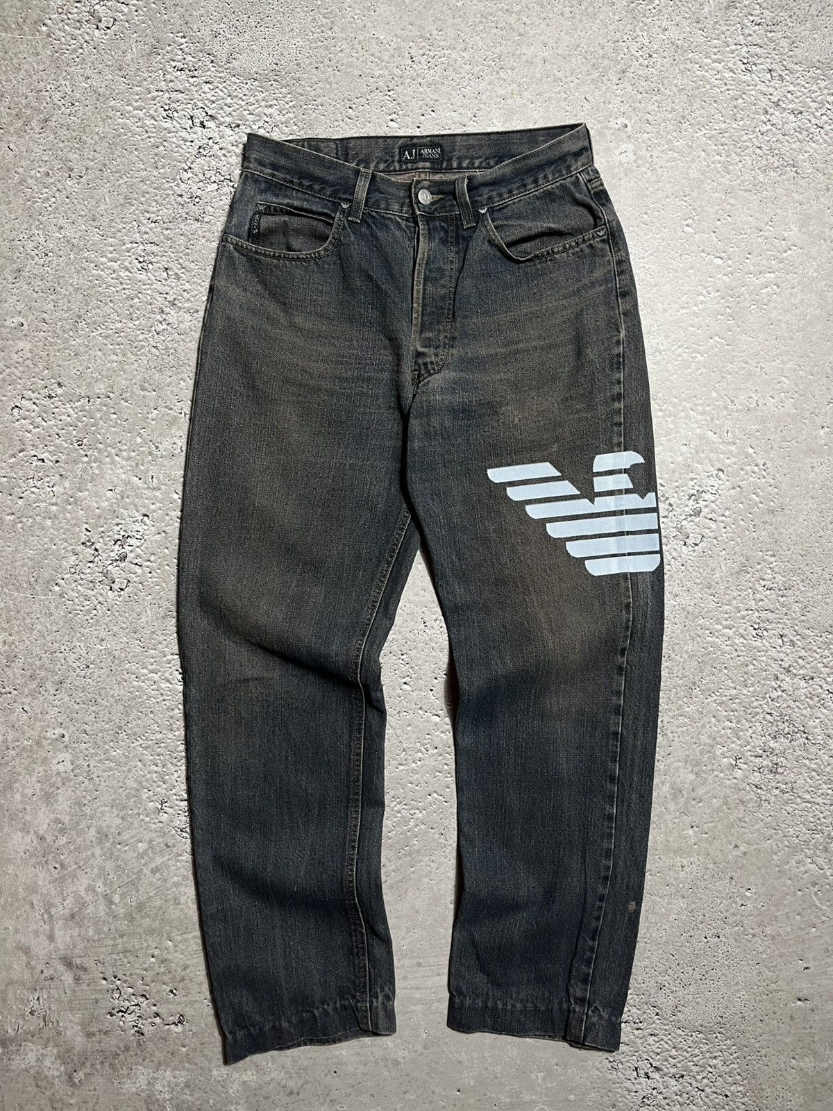 Armani × Vintage Custom Vintage Armani Jeans AJ Logo Denim Jeans Size US 30 / EU 46 - 8 Thumbnail