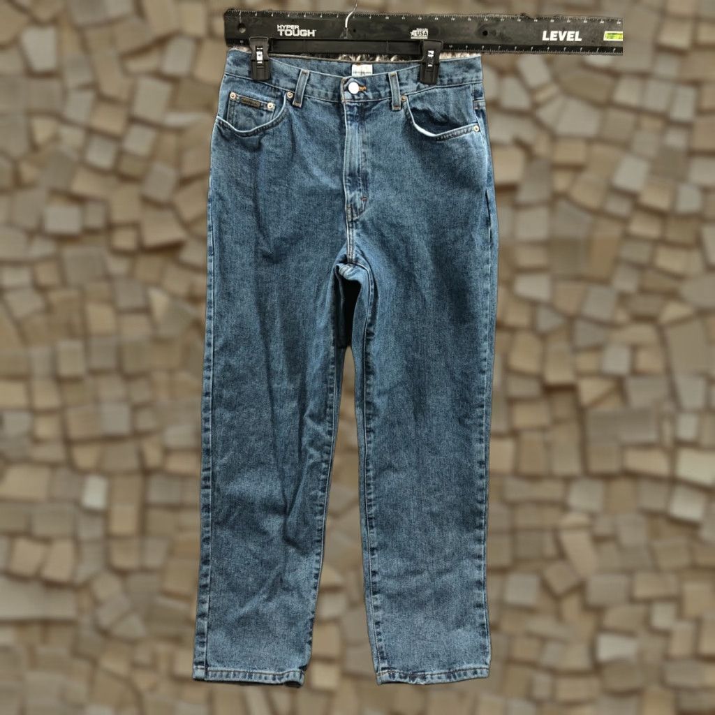 Calvin Klein Calvin Klein High Rise Mom Jeans Womens Blue Stone Wash Size 12 Easy Fit Size 34" / US 12 / IT 48 - 1 Thumbnail