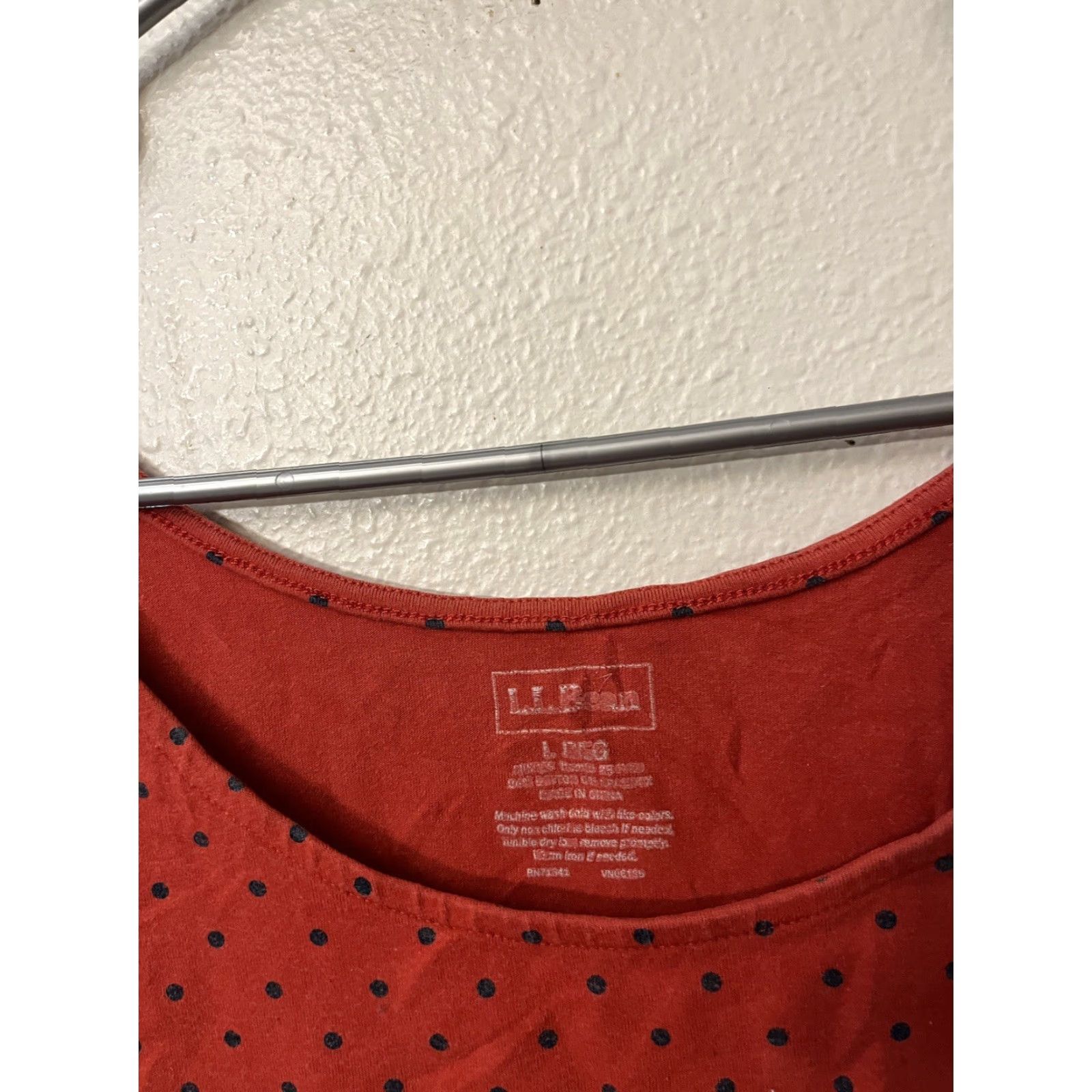 Vintage LL Bean Womens Tank Top L Orange Polka Dot Cotton Blend Sleeveless Shirt Size L / US 10 / IT 46 - 2 Thumbnail