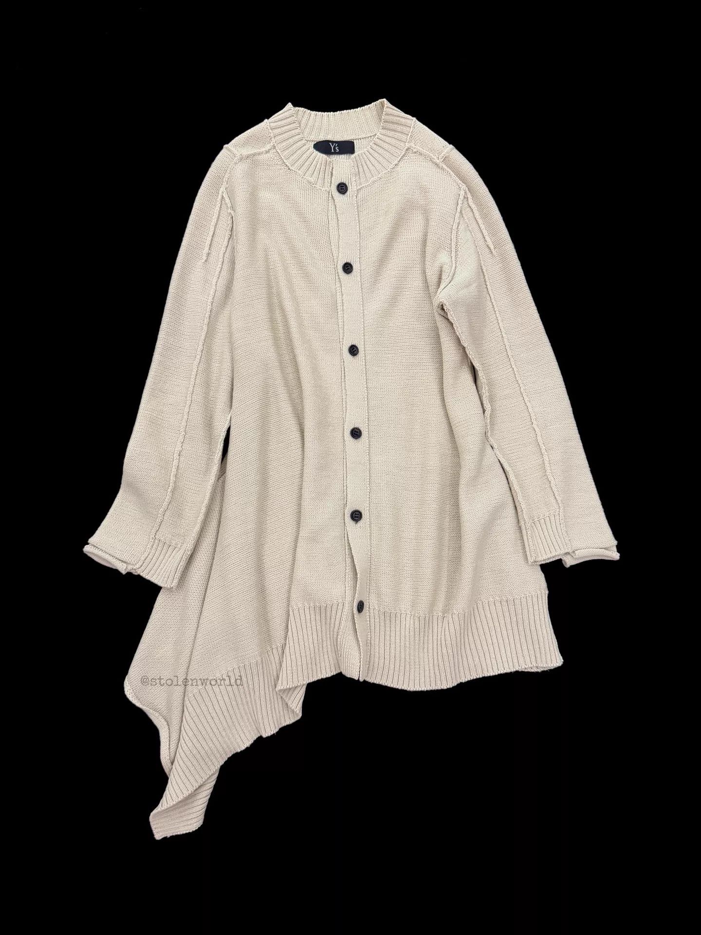 Y's Yohji Yamamoto Y's Asym Hem Oatmeal Wool Cardigan Size M / US 6-8 / IT 42-44 - 5 Thumbnail