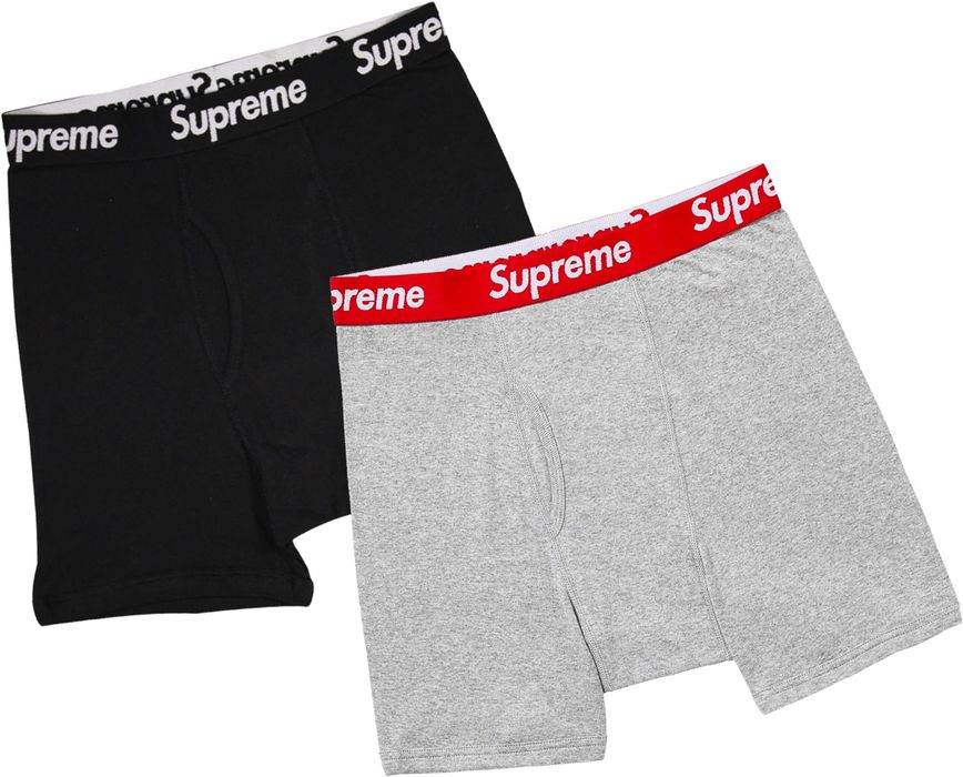 SUPREME/ HANES BOXER BRIEFS Underwear/BLACK**WHITE/ (TWO BOXER) --100%  Authentic