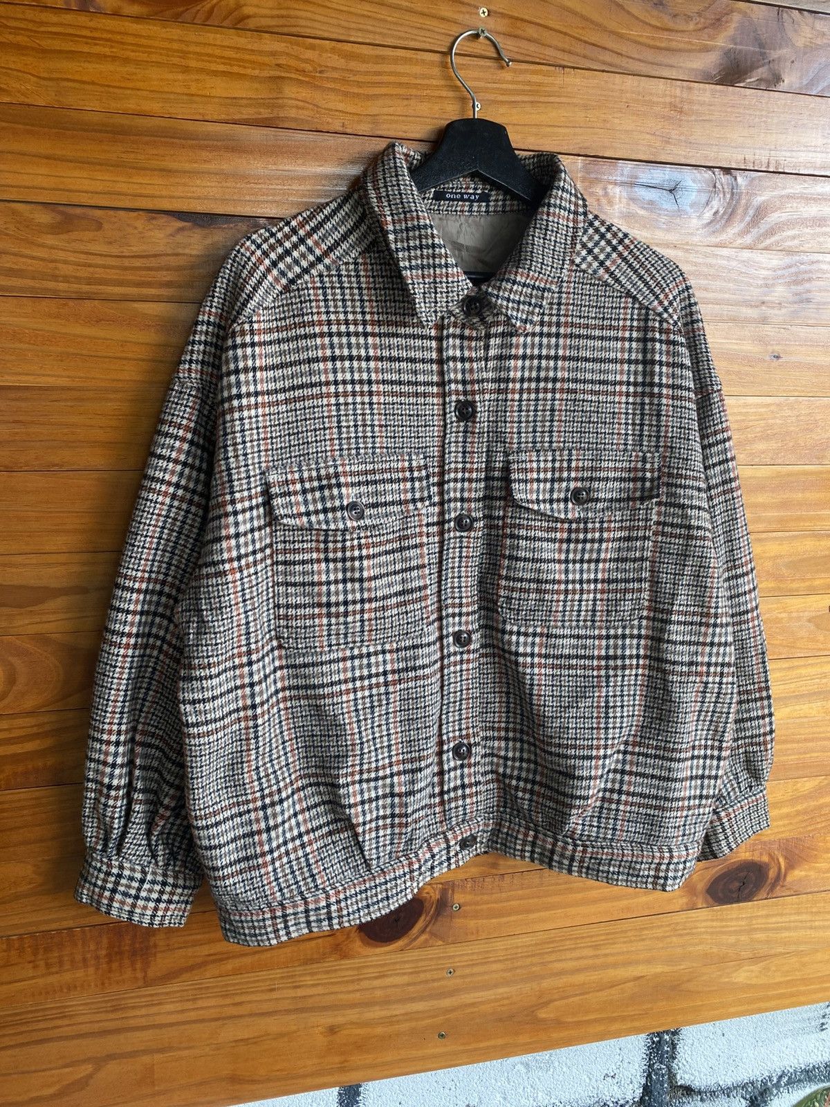Japanese Brand Vintage One Way Plaid Overshirt Jacket Retro Casual Checker Size US M / EU 48-50 / 2 - 5 Thumbnail