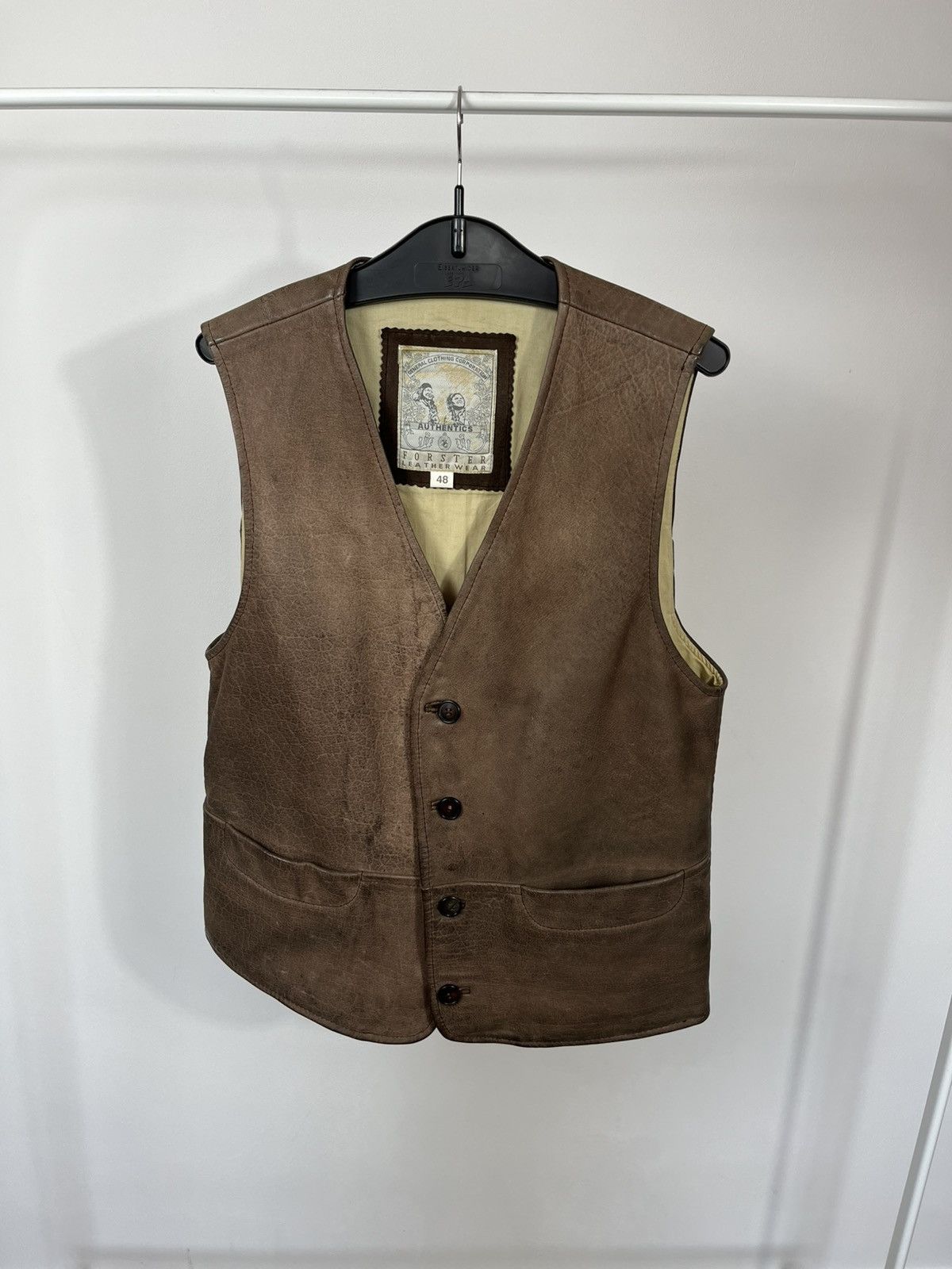 Leather Vintage Distressed Leather Vest Brown Biker Western 48 Size US M / EU 48-50 / 2 - 1 Thumbnail