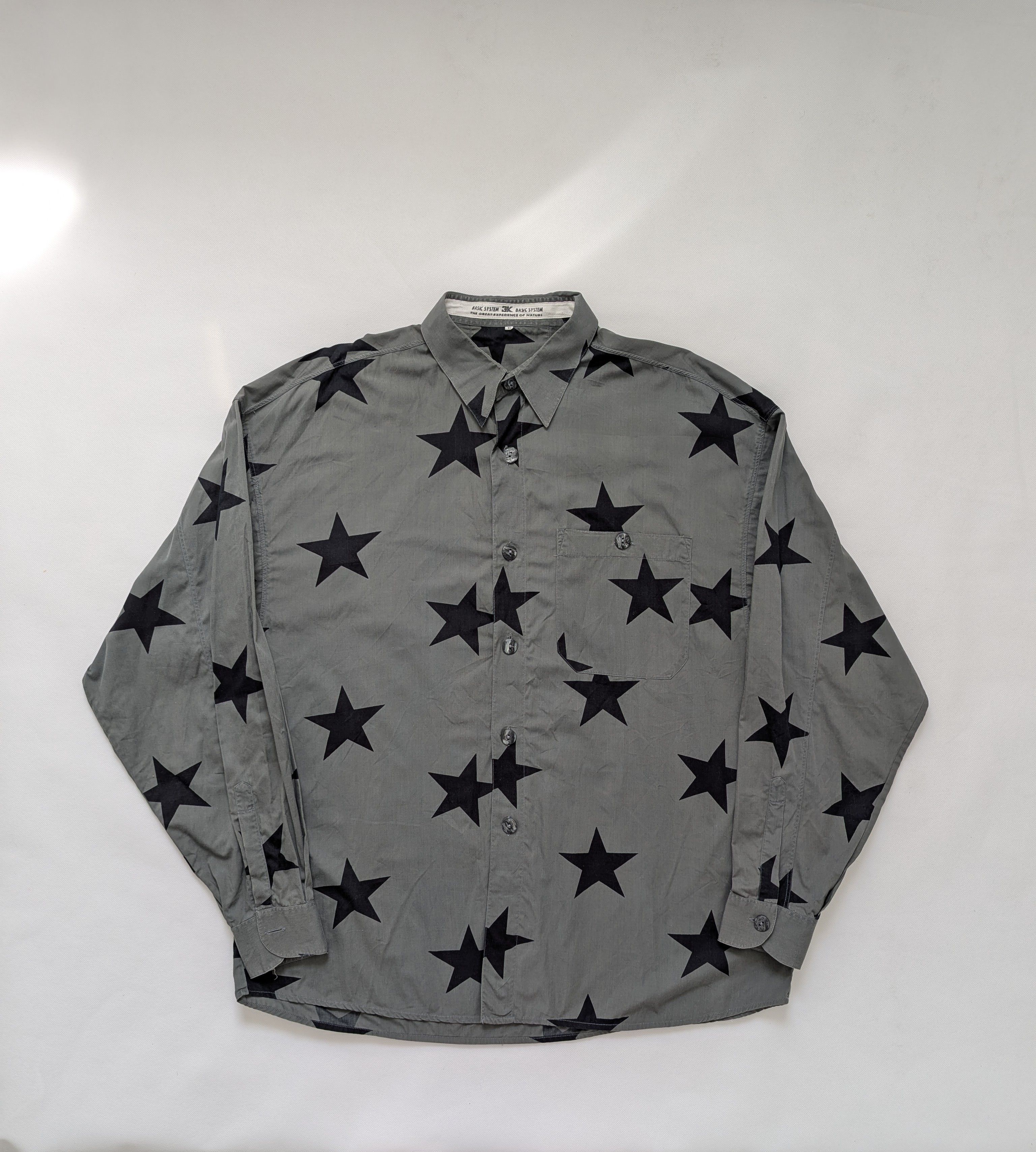 Vintage 90s Shirt Stars Print Oversize XL vintage y2k retro clubwear Size US XL / EU 56 / 4 - 1 Thumbnail