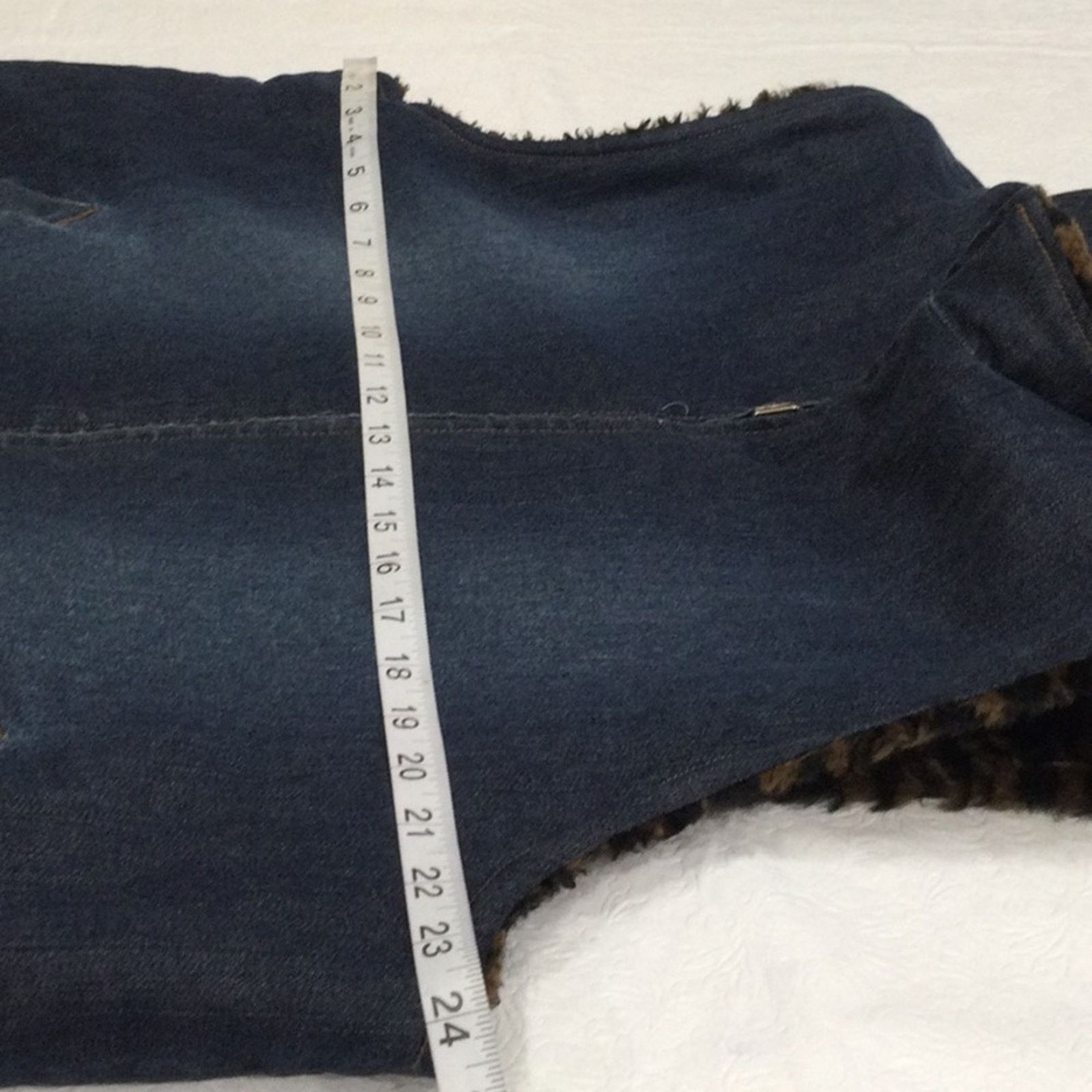 Other Blue Jean & Animal Print Reversible Vest Unknown Measurement Size ONE SIZE - 16 Thumbnail