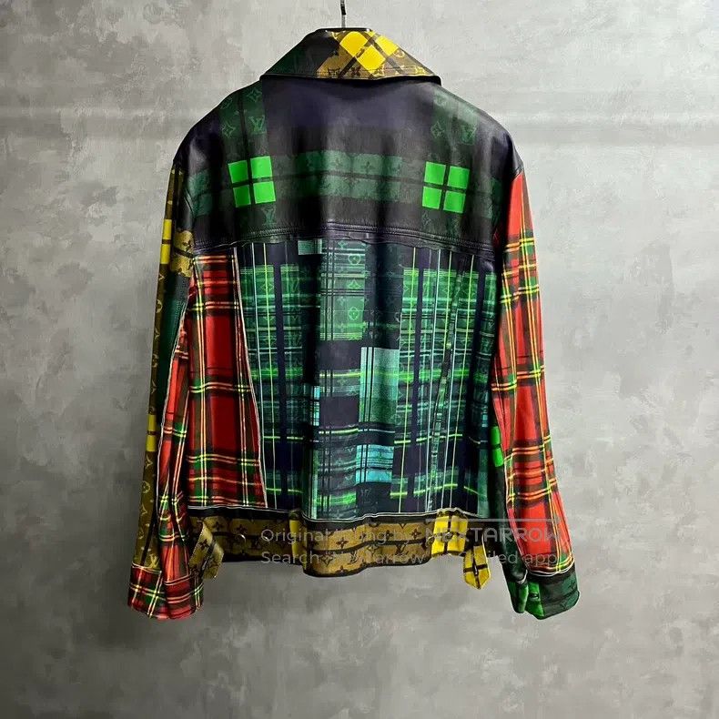 Louis Vuitton Louis Vuitton Multicolor Full Print Lapel Leather Jacket Size US L / EU 52-54 / 3 - 5 Thumbnail