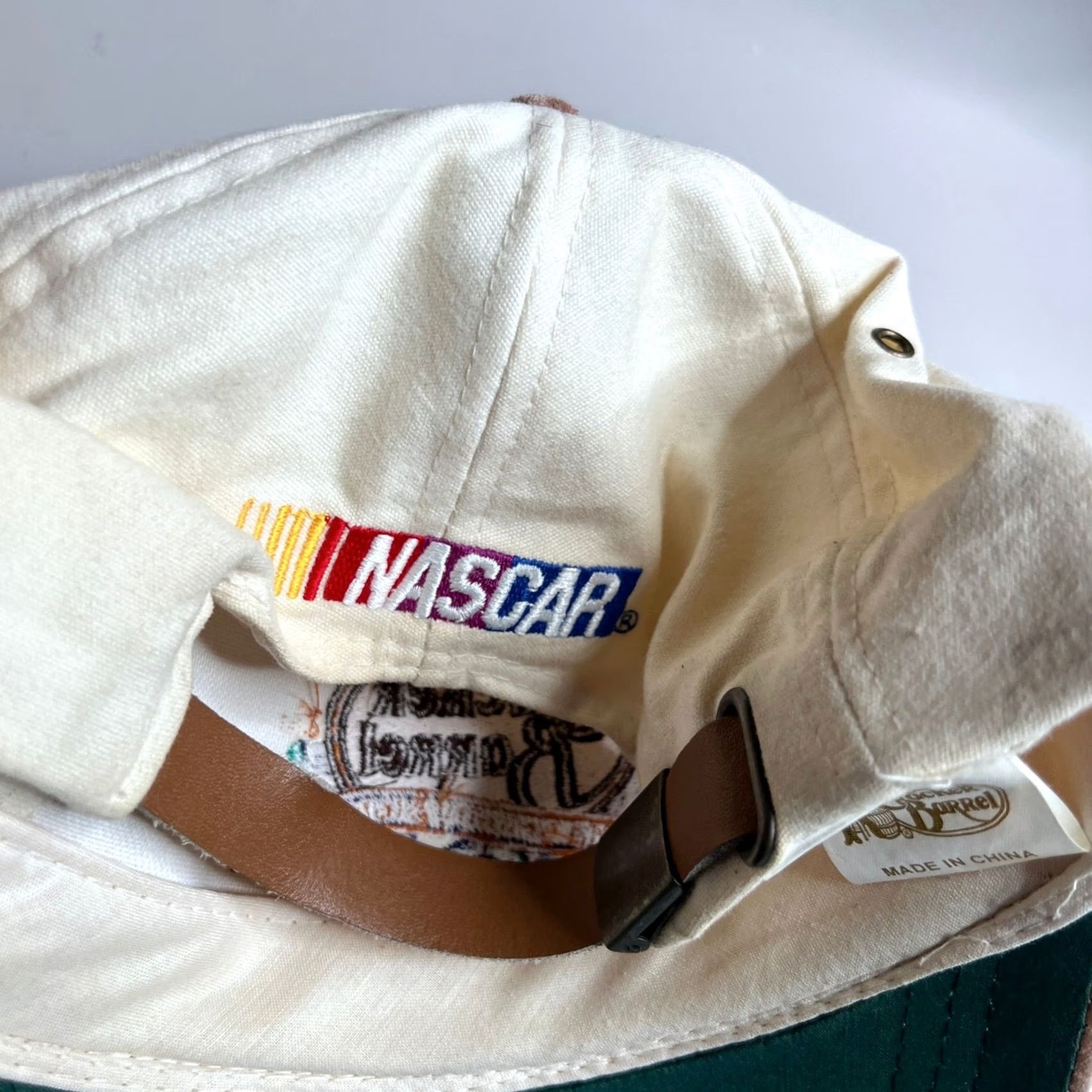 NASCAR Vintage NASCAR Cracker Barrel 500 Baseball Cap Cream Tan Suede Brim Size ONE SIZE - 4 Thumbnail