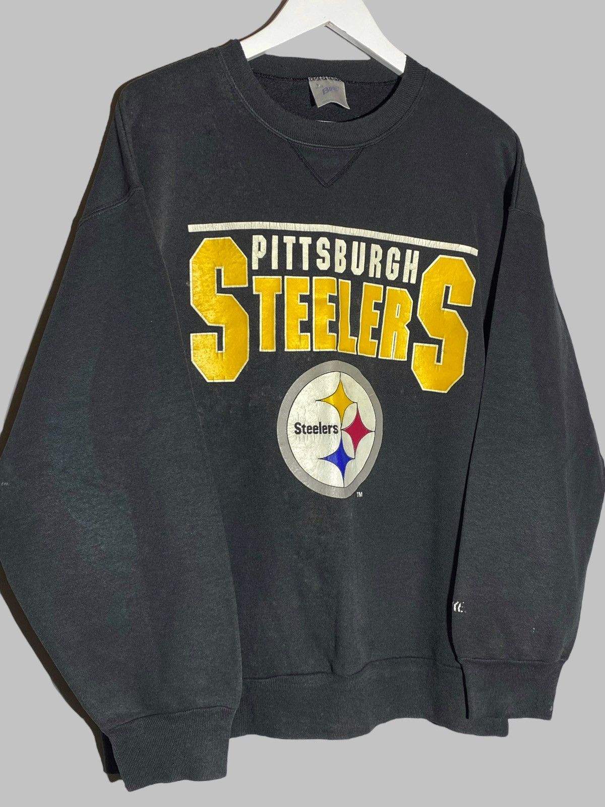Vintage Vintage 90s Steelers Pittsburgh Distressed Faded Sweatshirt Size US M / EU 48-50 / 2 - 3 Thumbnail