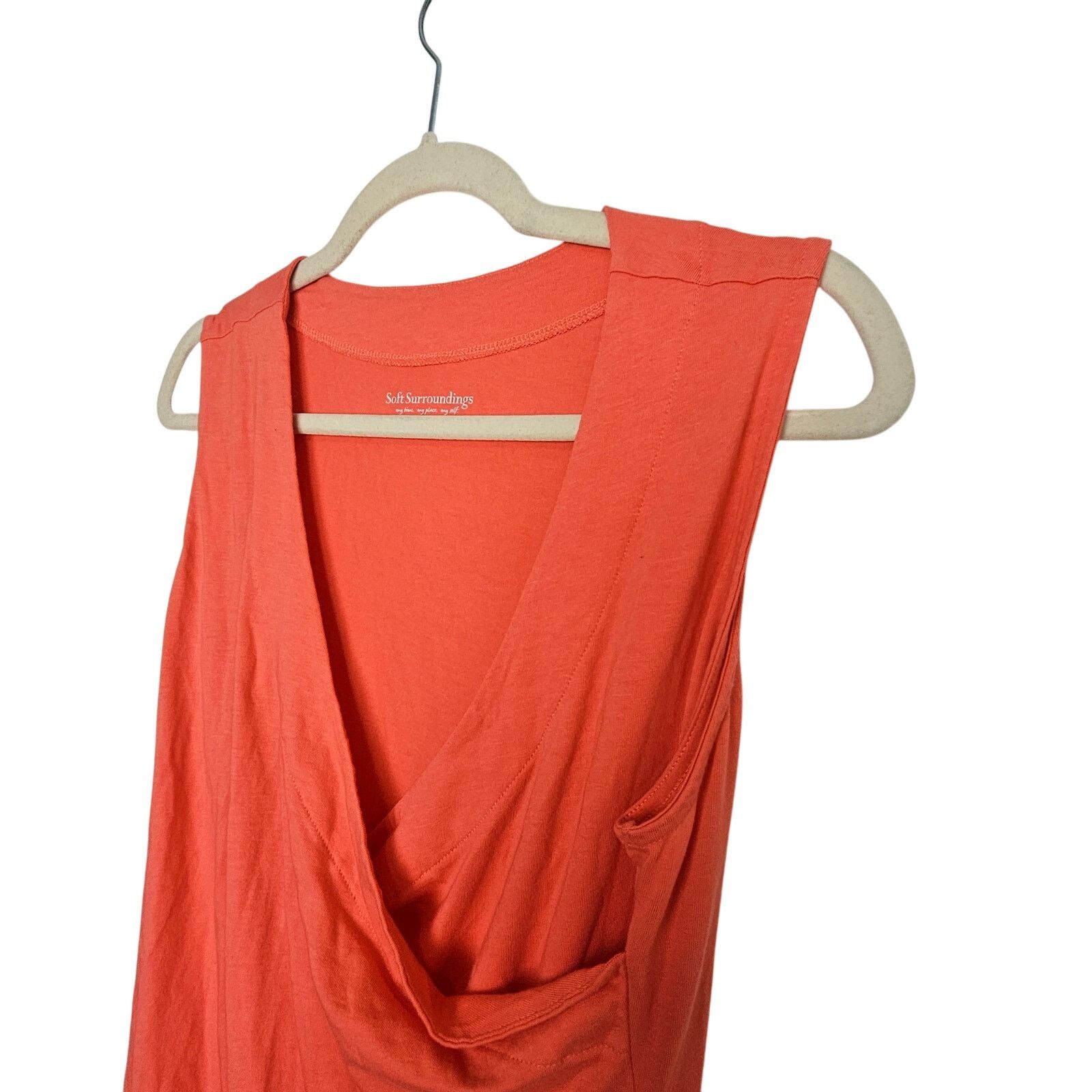 Soft Surroundings Soft Surroundings Blouse Orange Tank Top Surplice Shirt M Size M / US 6-8 / IT 42-44 - 4 Thumbnail